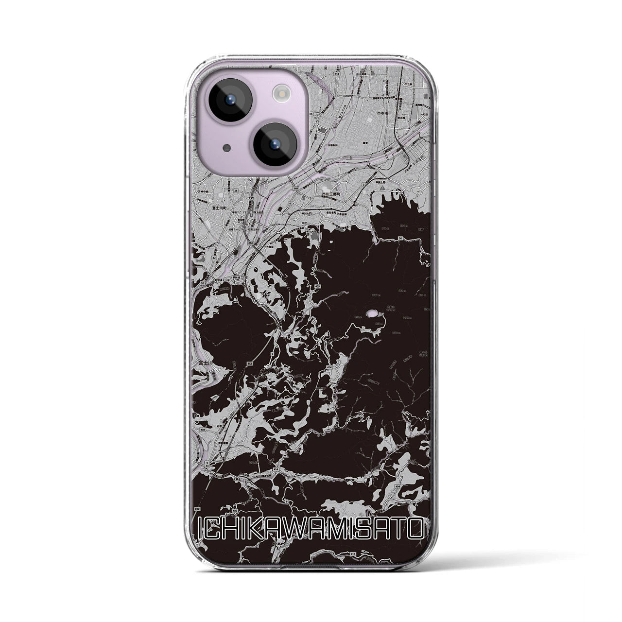 【市川三郷(山梨県)】地図柄iPhoneケース(クリアタイプ)