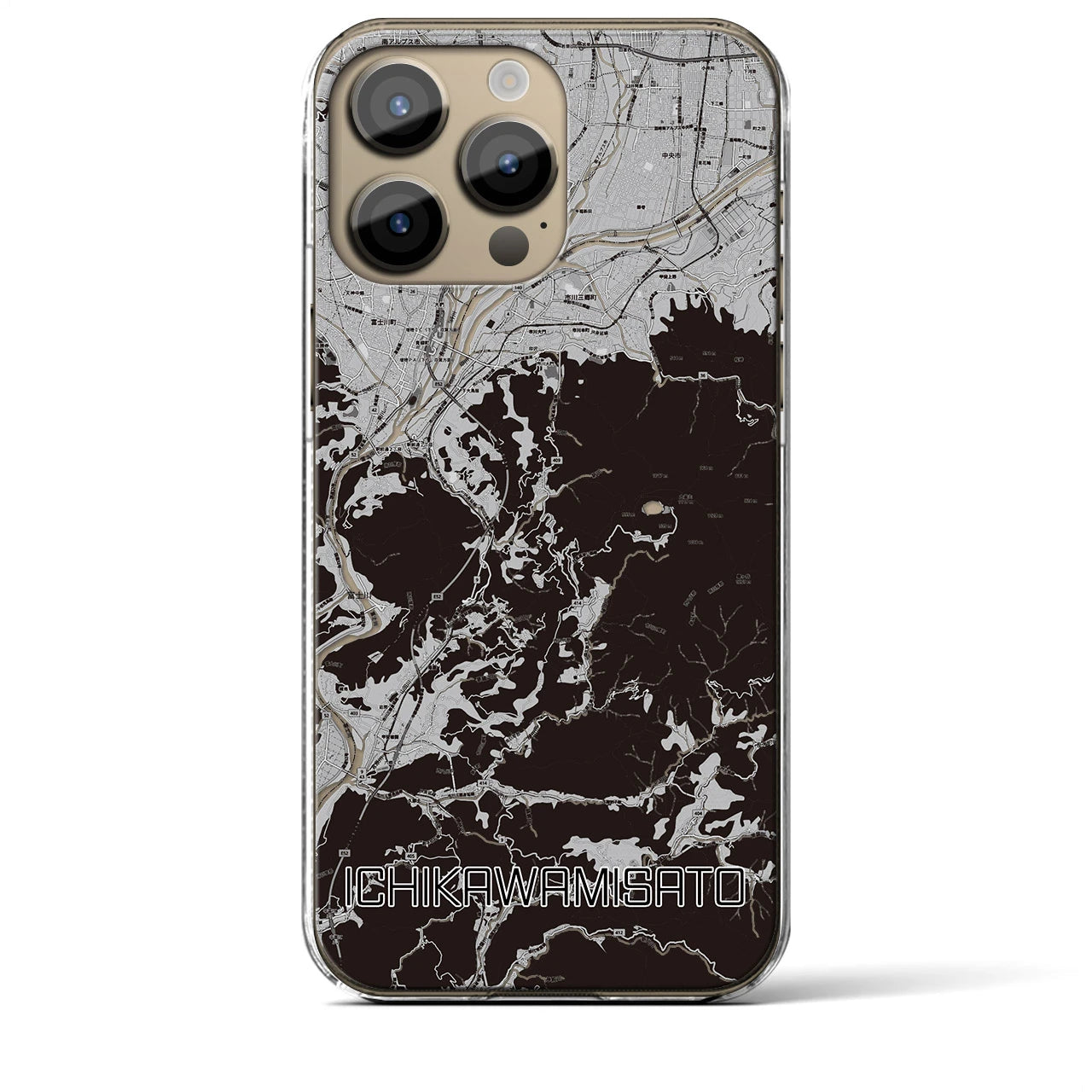 【市川三郷(山梨県)】地図柄iPhoneケース(クリアタイプ)