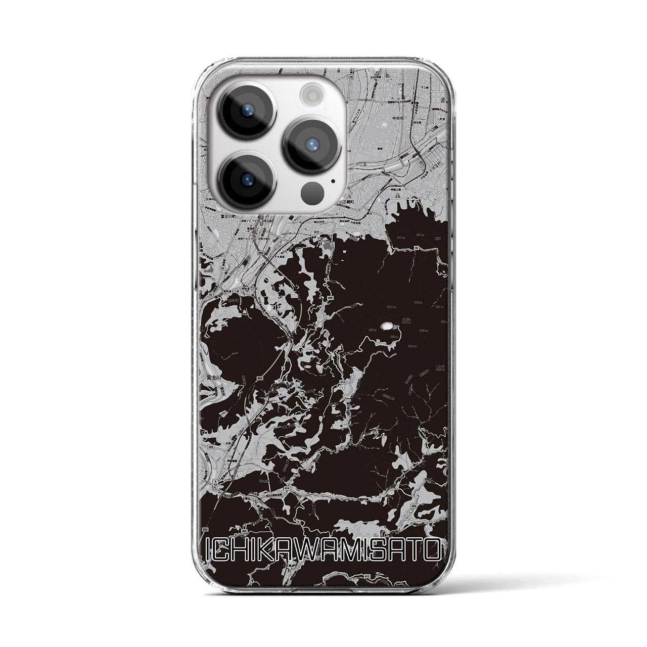 【市川三郷(山梨県)】地図柄iPhoneケース(クリアタイプ)