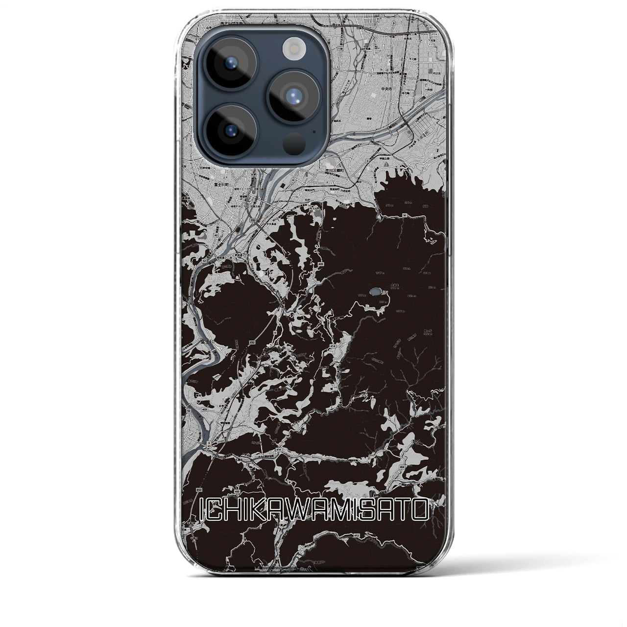 【市川三郷(山梨県)】地図柄iPhoneケース(クリアタイプ)