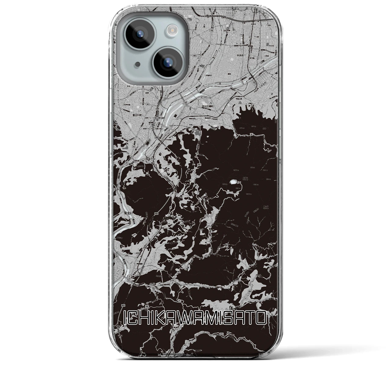 【市川三郷(山梨県)】地図柄iPhoneケース(クリアタイプ)