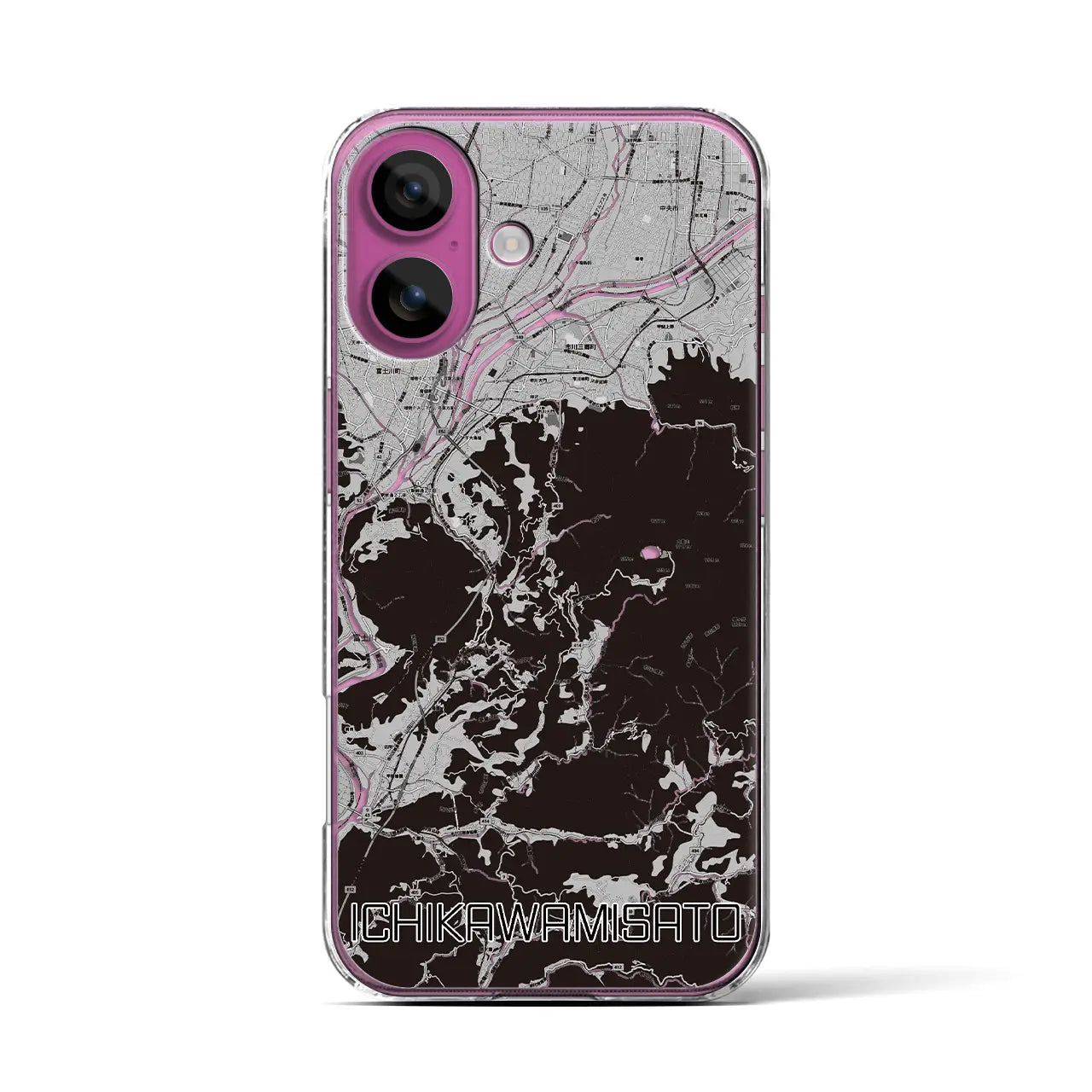 【市川三郷(山梨県)】地図柄iPhoneケース(クリアタイプ)