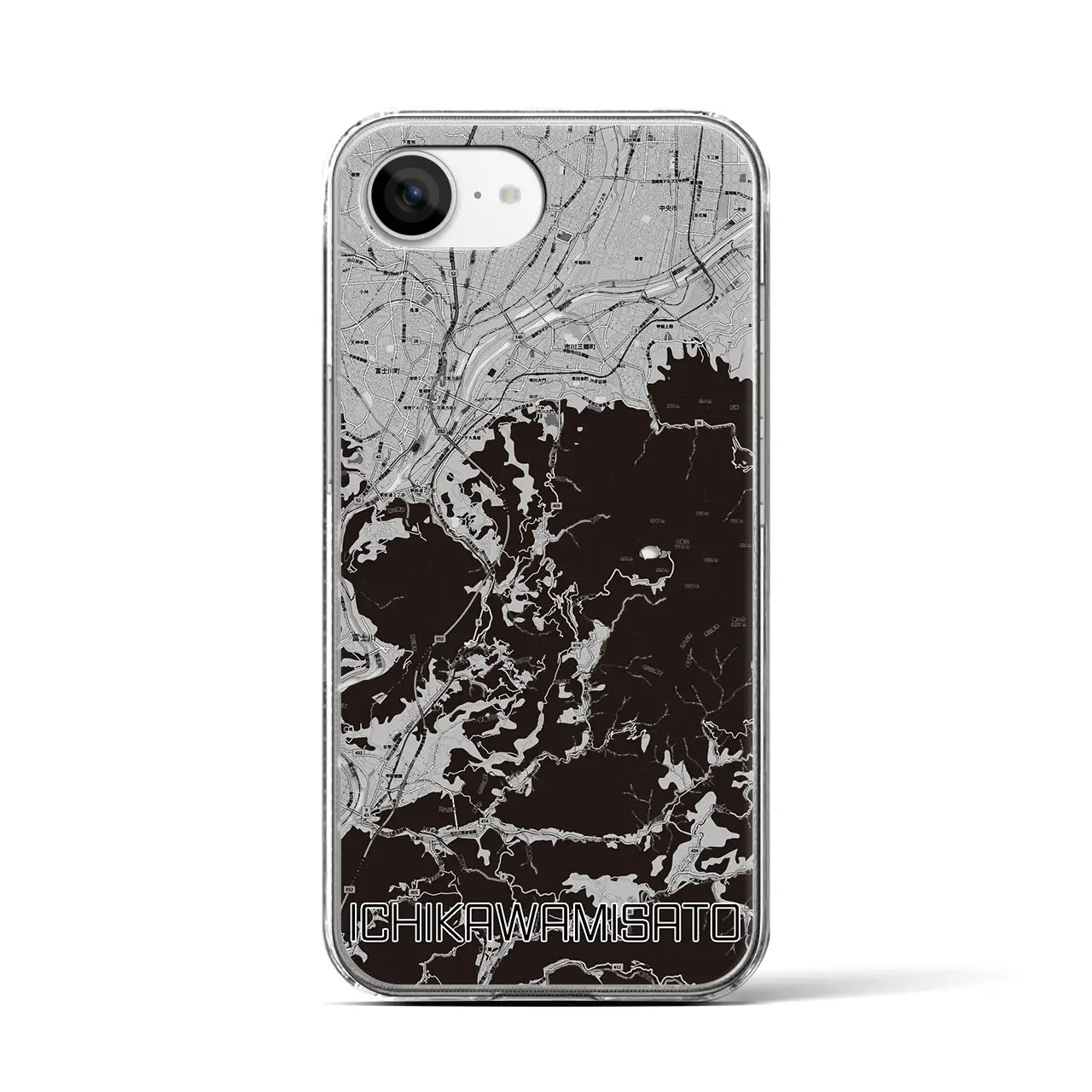 【市川三郷(山梨県)】地図柄iPhoneケース(クリアタイプ)