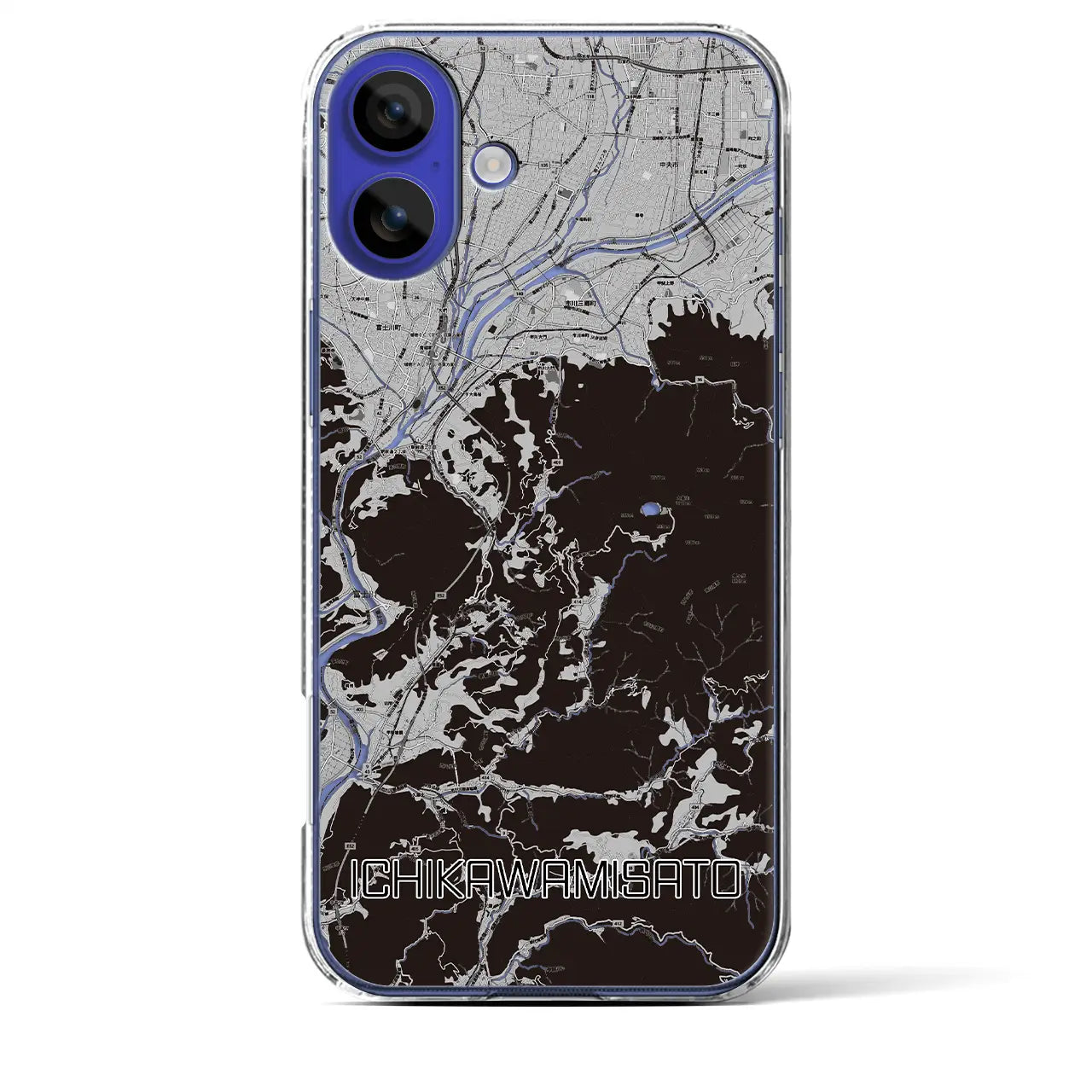 【市川三郷(山梨県)】地図柄iPhoneケース(クリアタイプ)