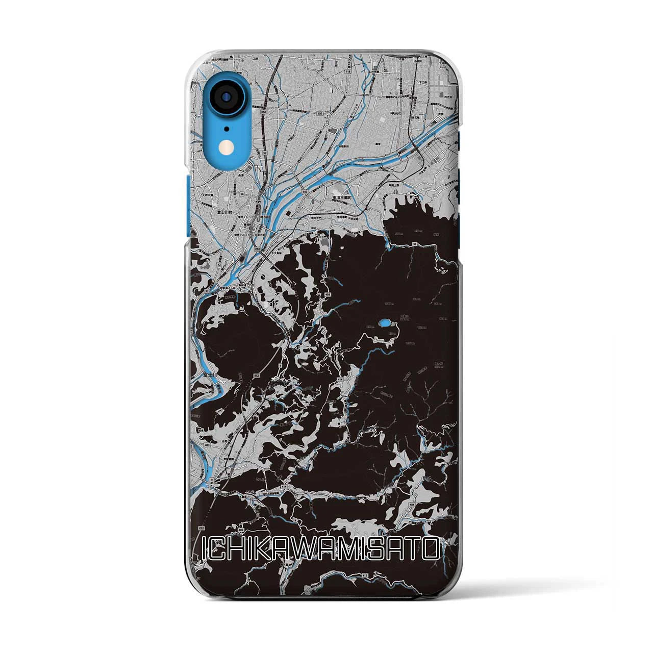 【市川三郷(山梨県)】地図柄iPhoneケース(クリアタイプ)