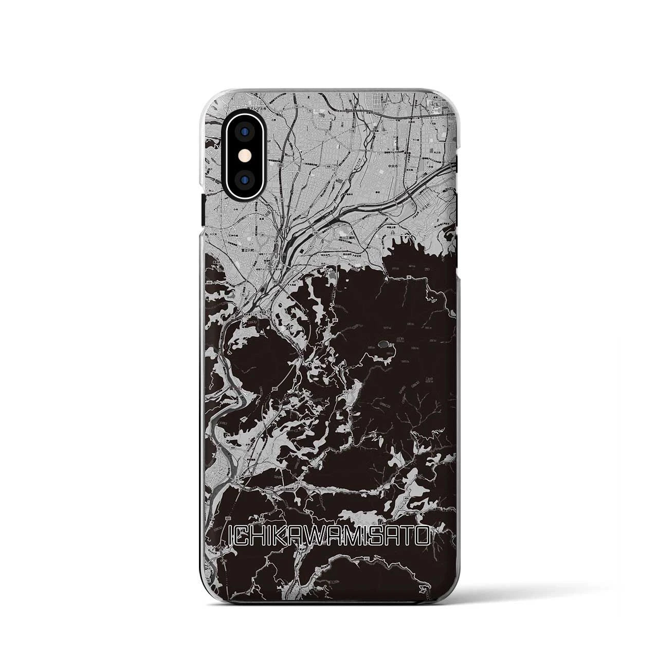 【市川三郷(山梨県)】地図柄iPhoneケース(クリアタイプ)