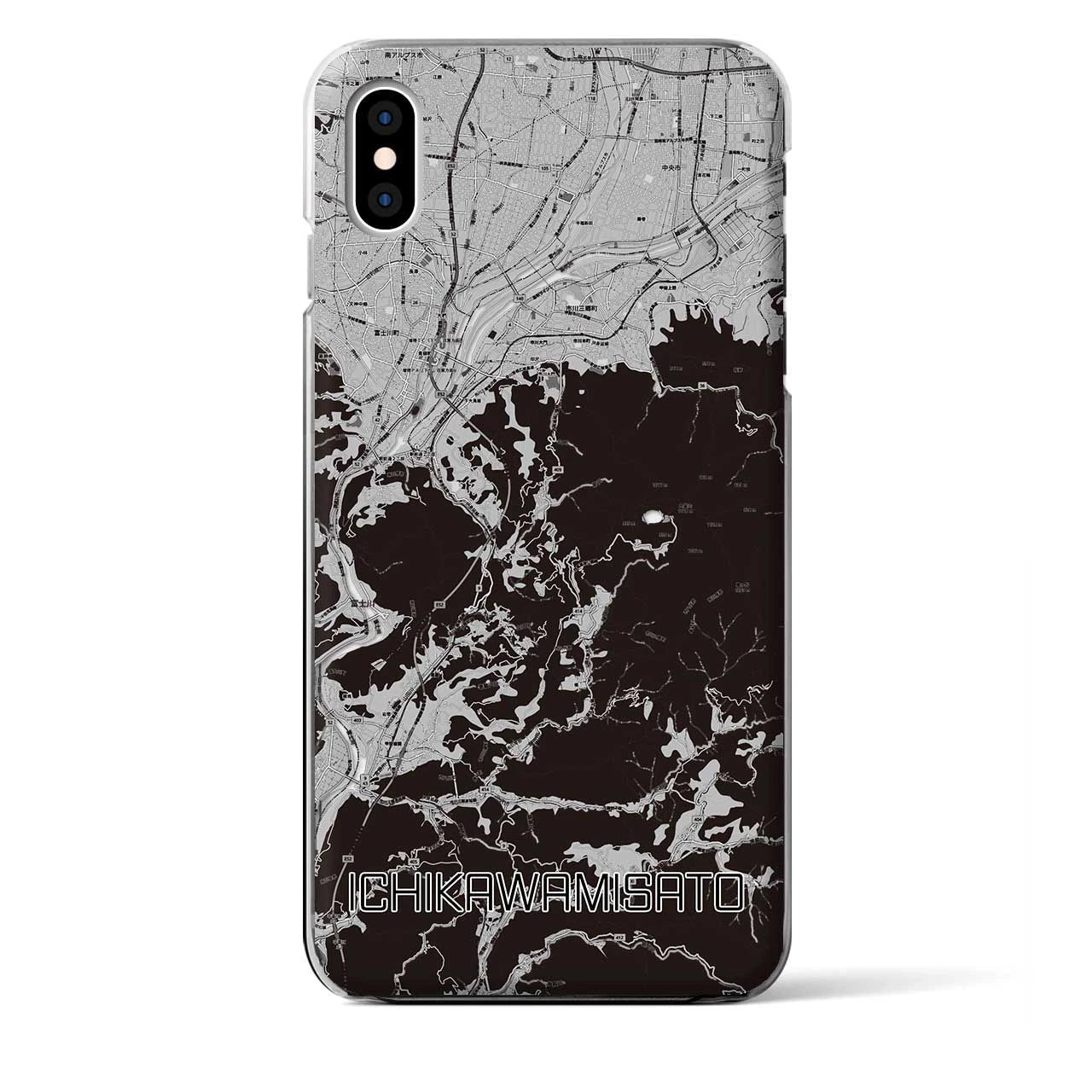 【市川三郷(山梨県)】地図柄iPhoneケース(クリアタイプ)