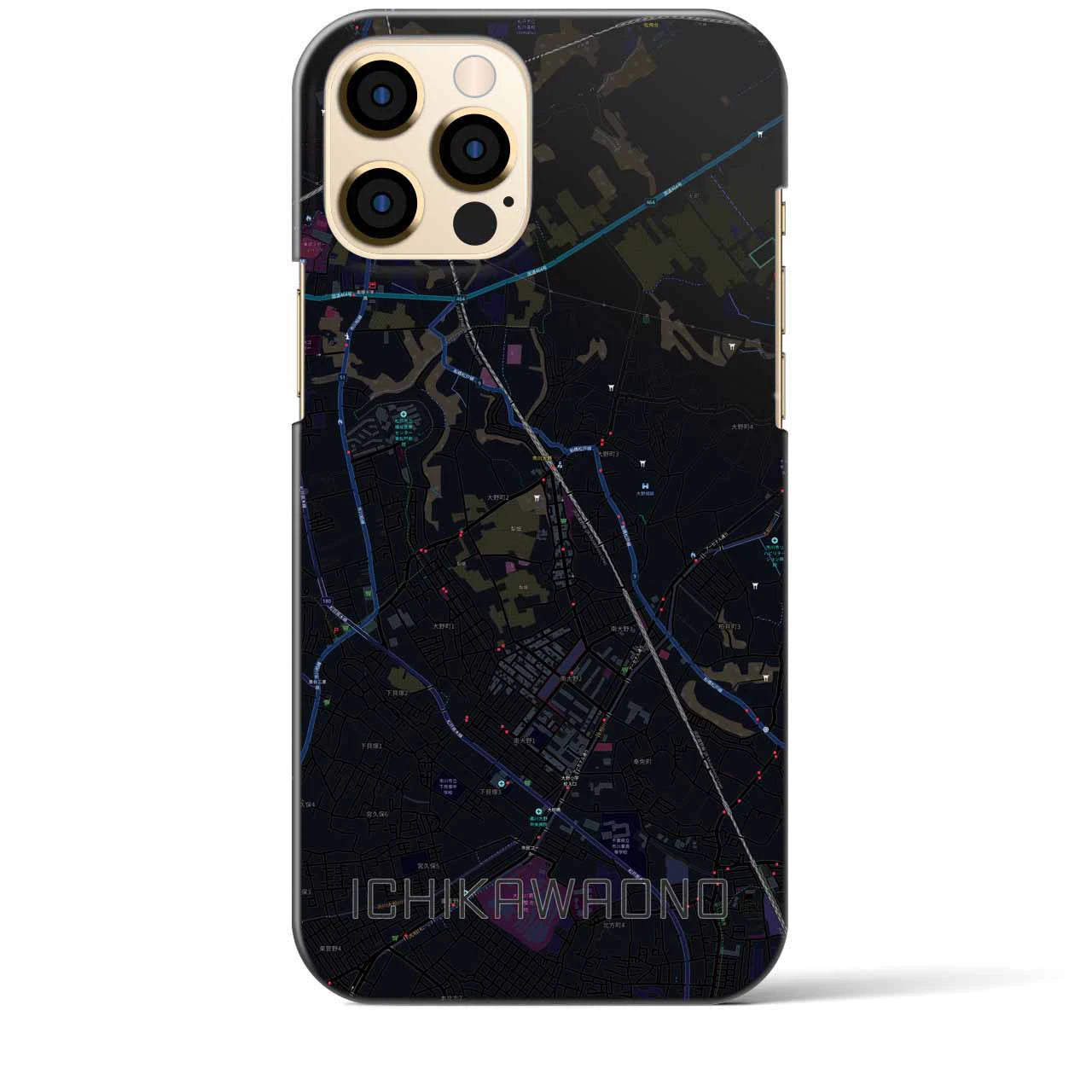 【市川大野(千葉県)】地図柄iPhoneケース(バックカバータイプ)