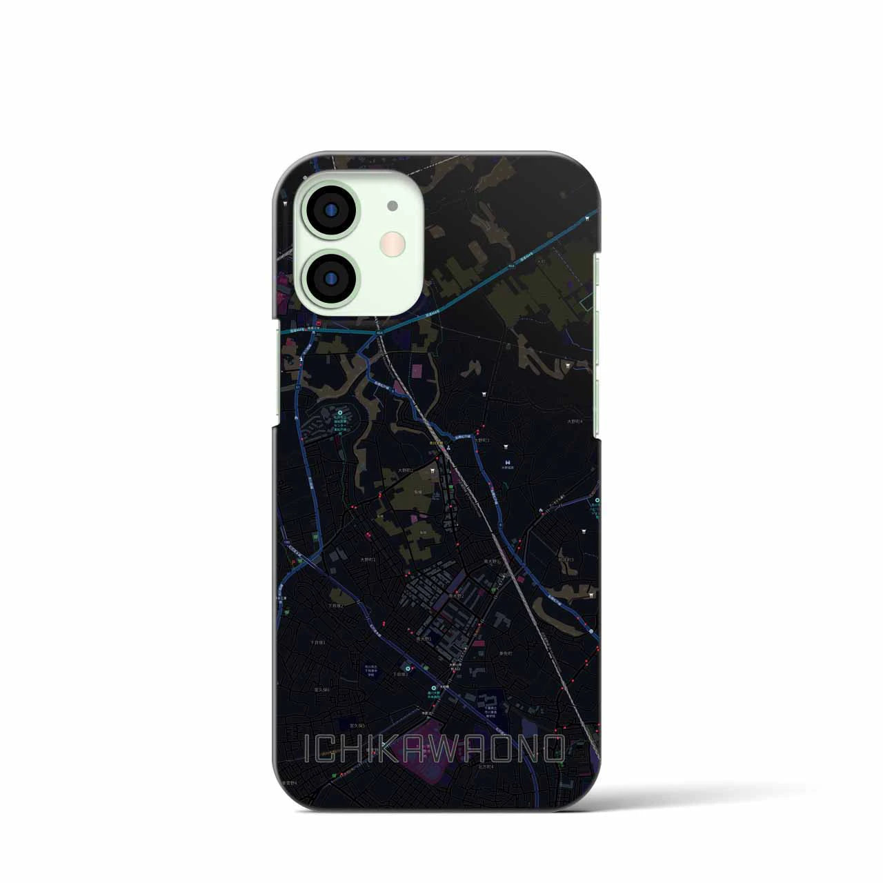 【市川大野(千葉県)】地図柄iPhoneケース(バックカバータイプ)