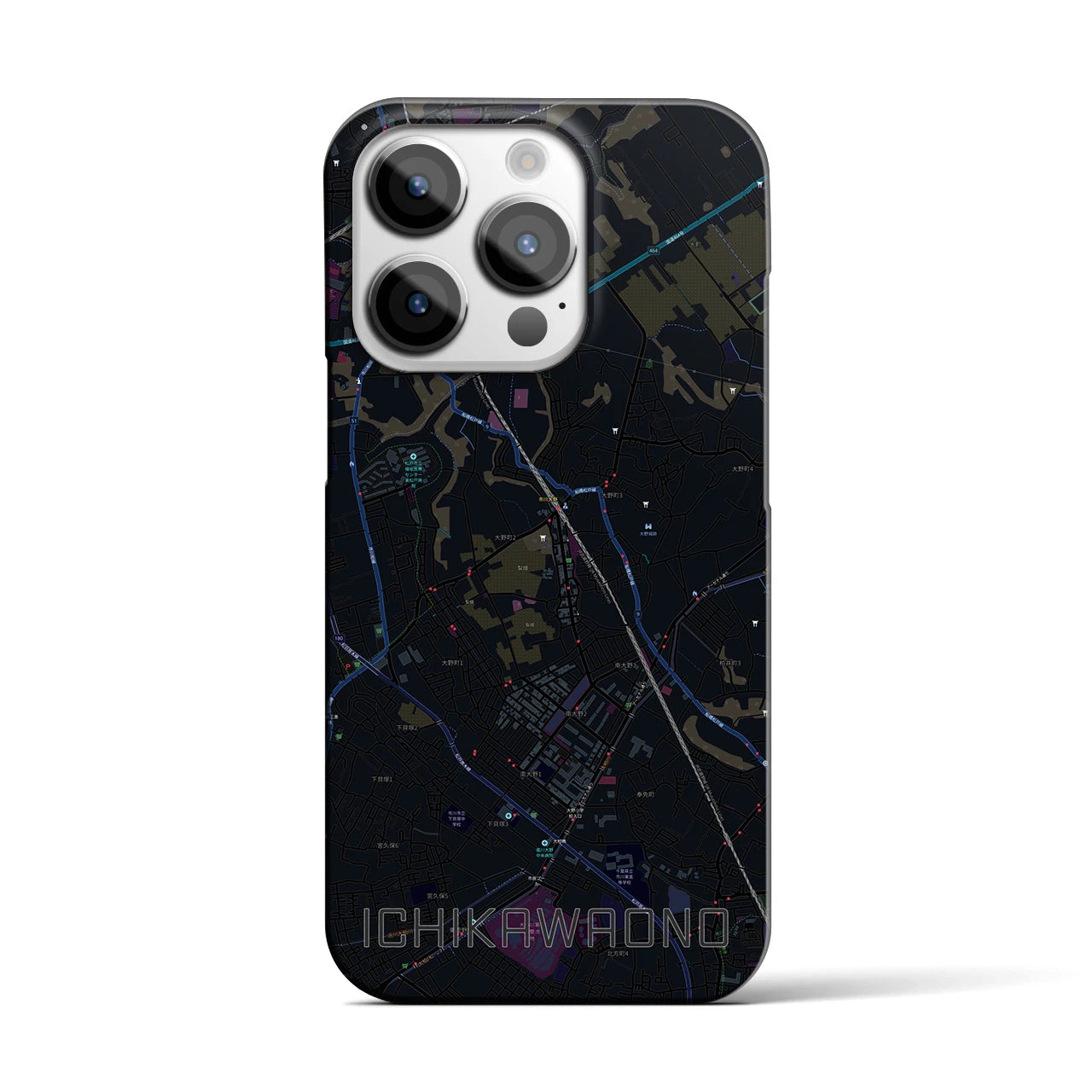 【市川大野(千葉県)】地図柄iPhoneケース(バックカバータイプ)