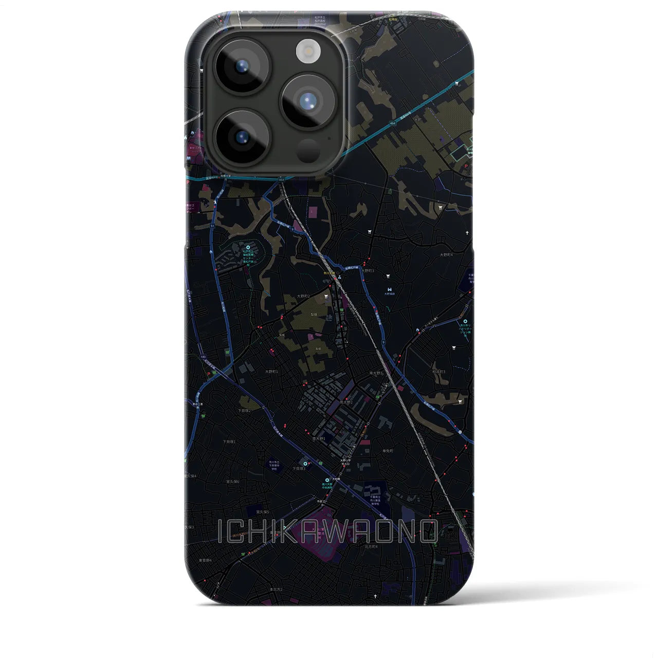 【市川大野(千葉県)】地図柄iPhoneケース(バックカバータイプ)