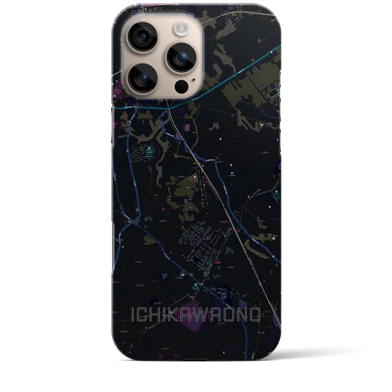 【市川大野(千葉県)】地図柄iPhoneケース(バックカバータイプ)