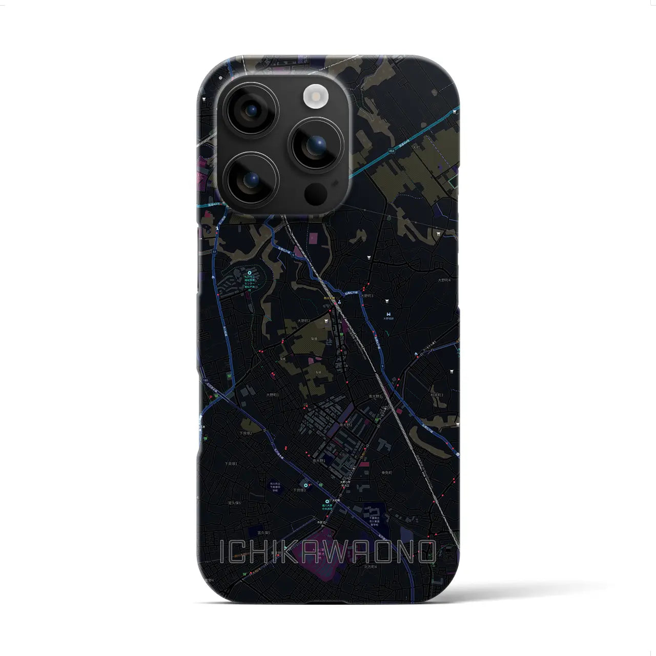 【市川大野(千葉県)】地図柄iPhoneケース(バックカバータイプ)