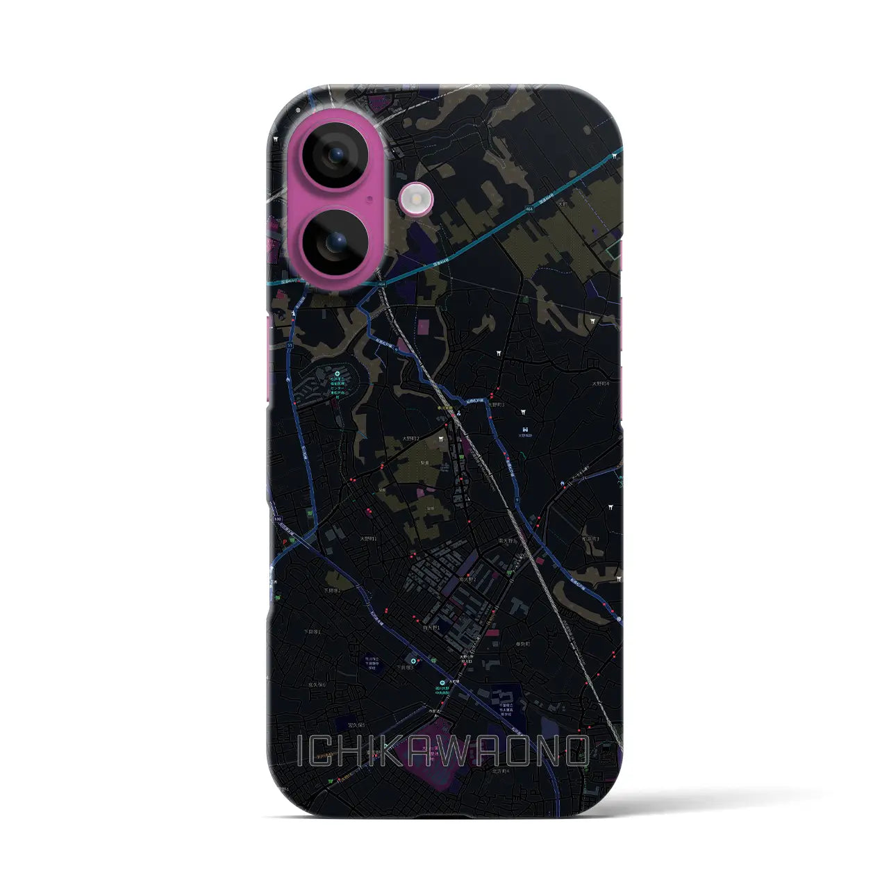 【市川大野(千葉県)】地図柄iPhoneケース(バックカバータイプ)