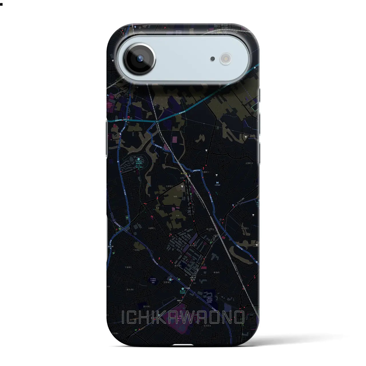 【市川大野(千葉県)】地図柄iPhoneケース(バックカバータイプ)
