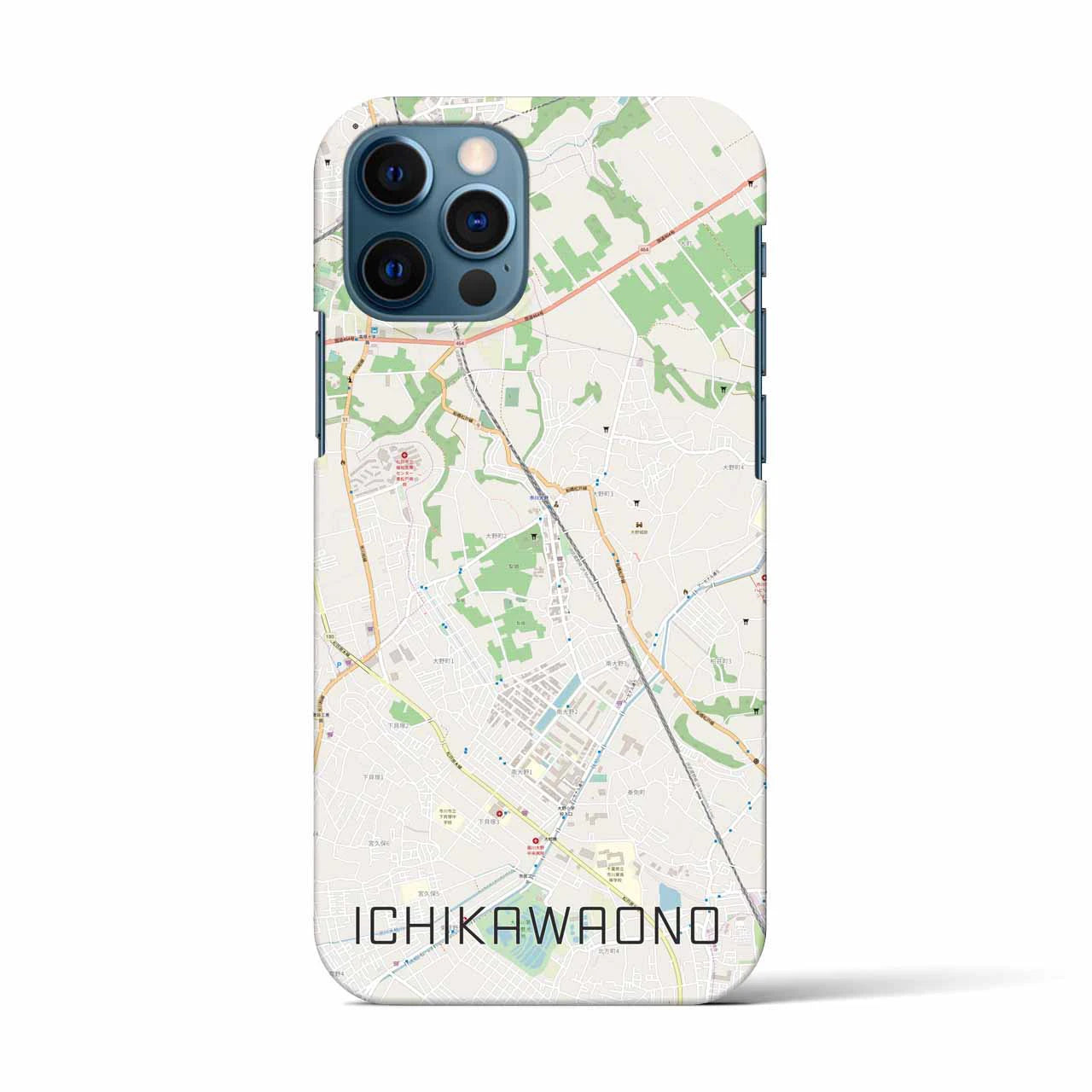 【市川大野(千葉県)】地図柄iPhoneケース(バックカバータイプ)