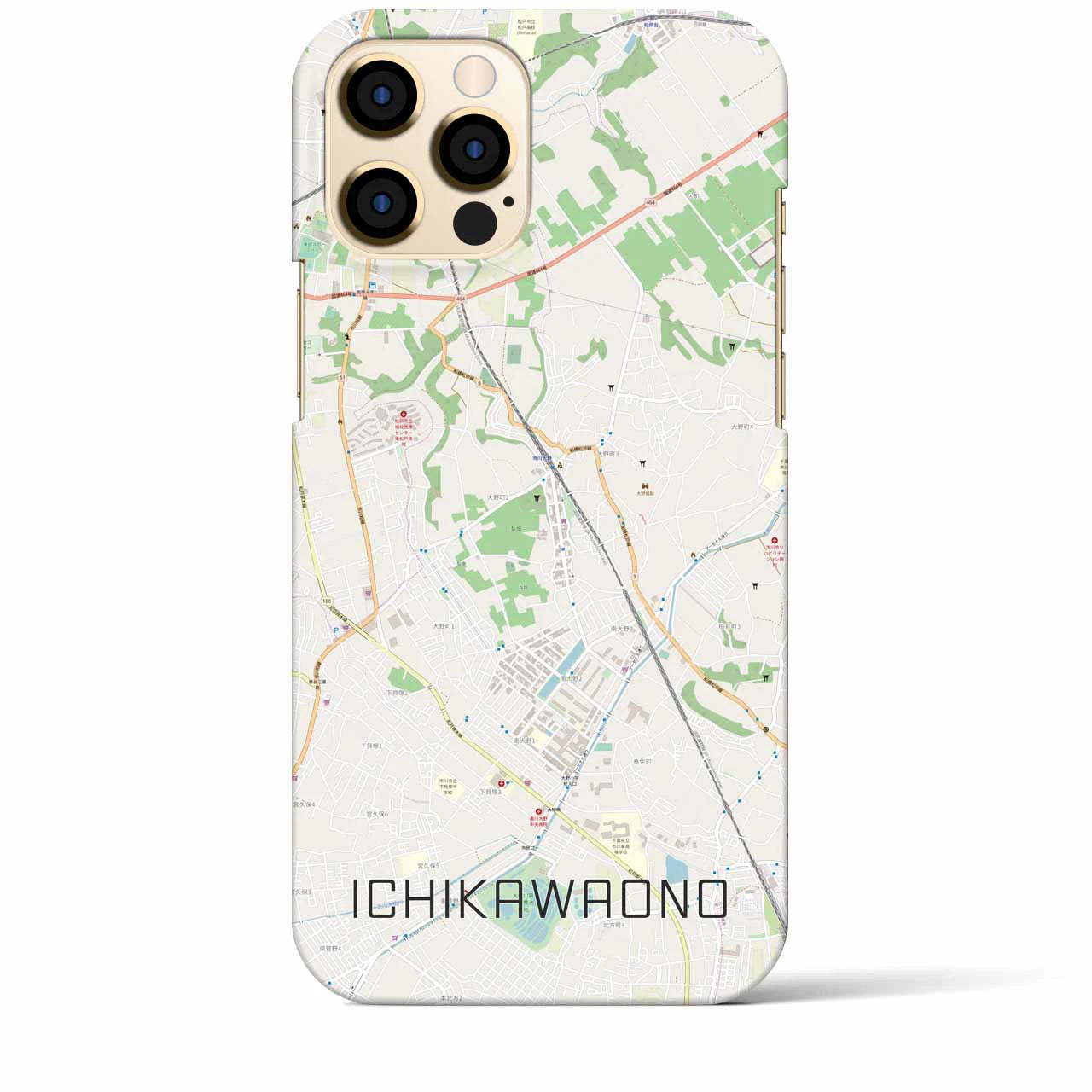 【市川大野(千葉県)】地図柄iPhoneケース(バックカバータイプ)