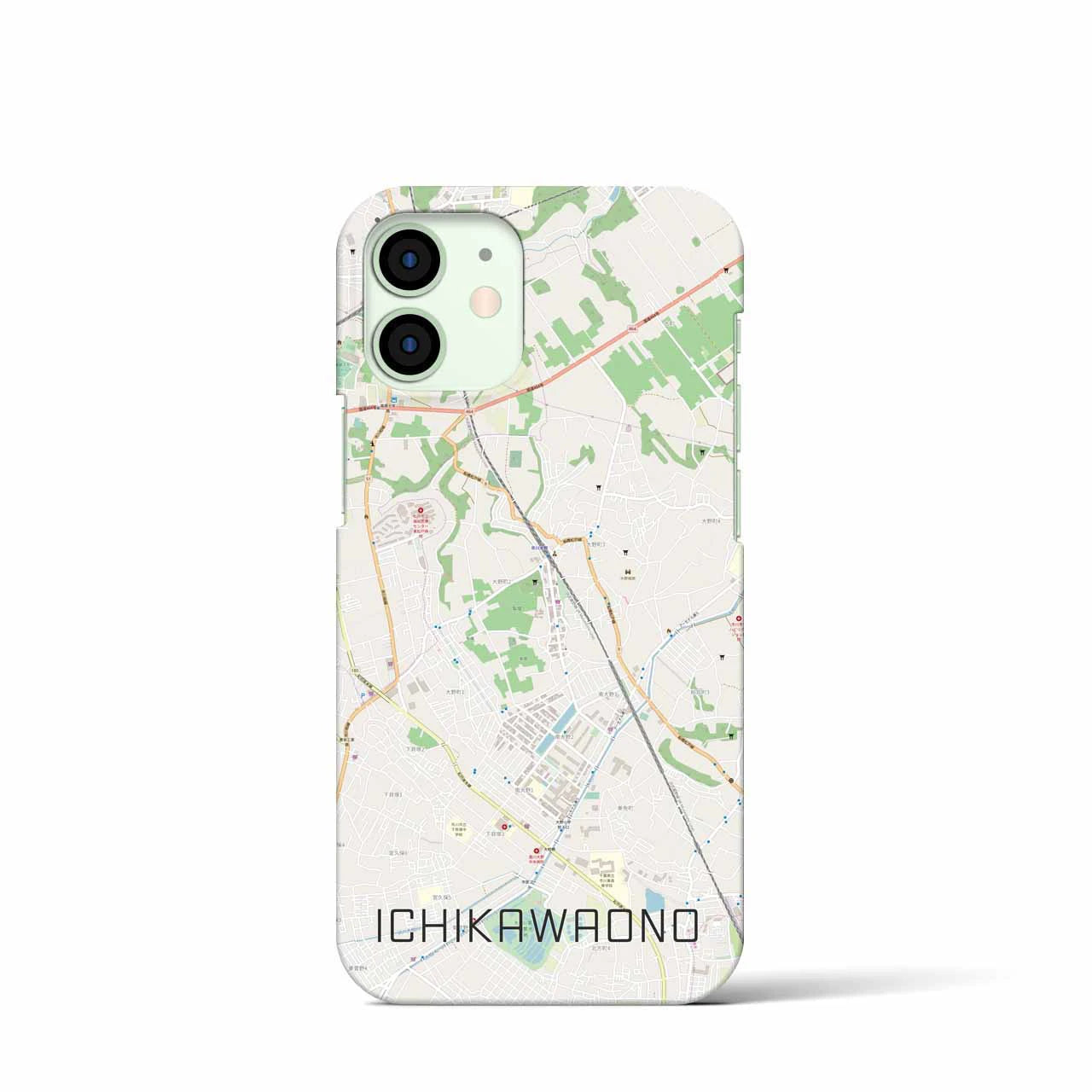 【市川大野(千葉県)】地図柄iPhoneケース(バックカバータイプ)