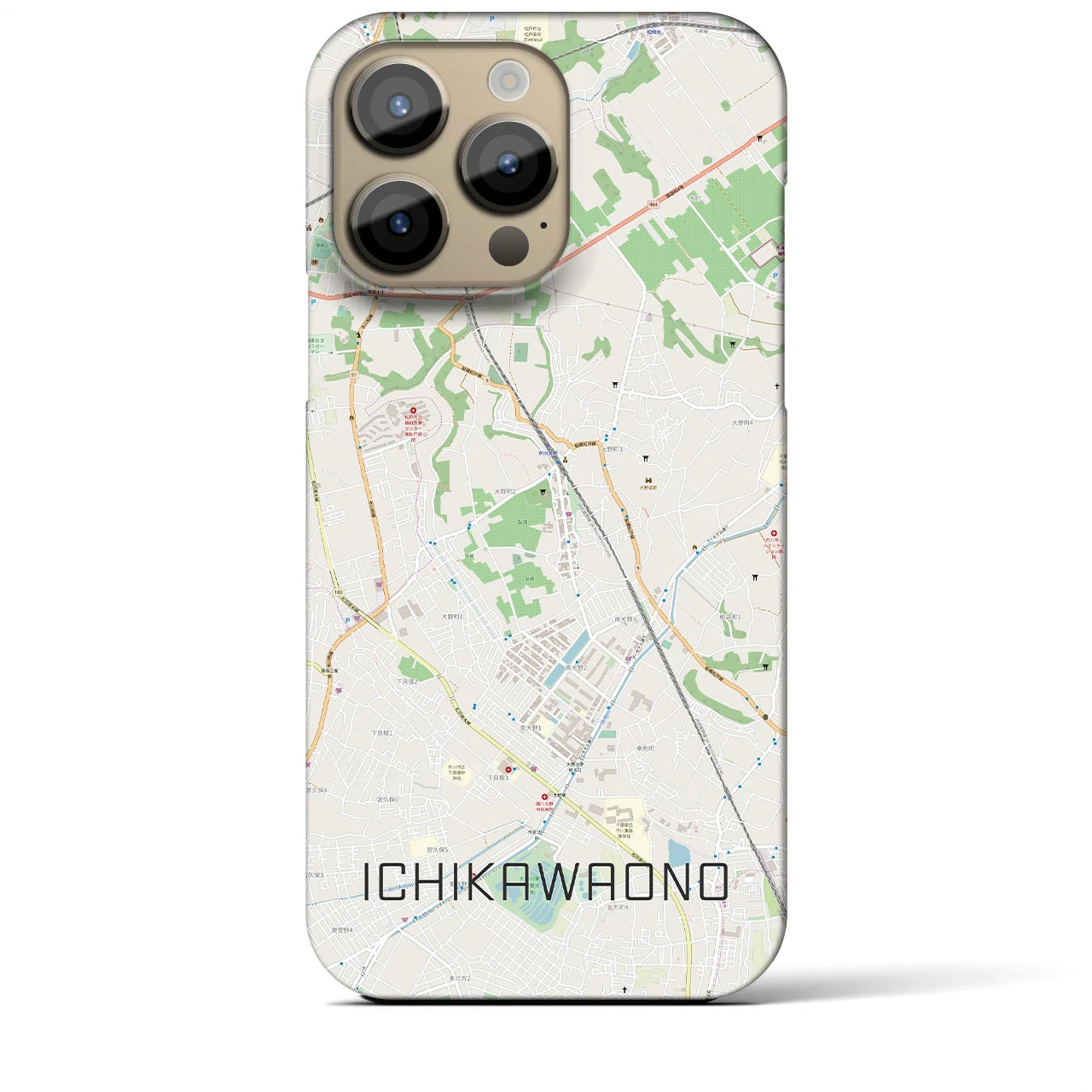 【市川大野(千葉県)】地図柄iPhoneケース(バックカバータイプ)
