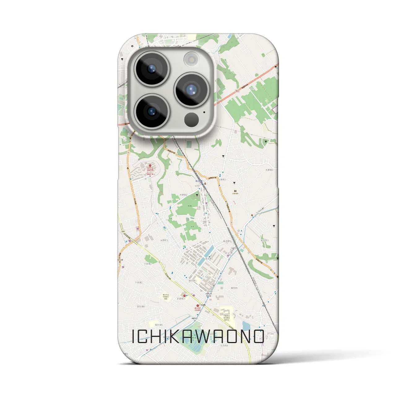 【市川大野(千葉県)】地図柄iPhoneケース(バックカバータイプ)
