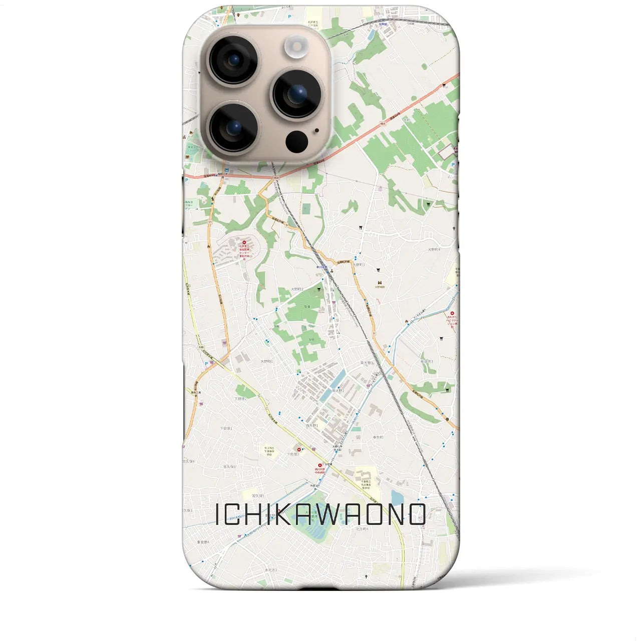 【市川大野(千葉県)】地図柄iPhoneケース(バックカバータイプ)