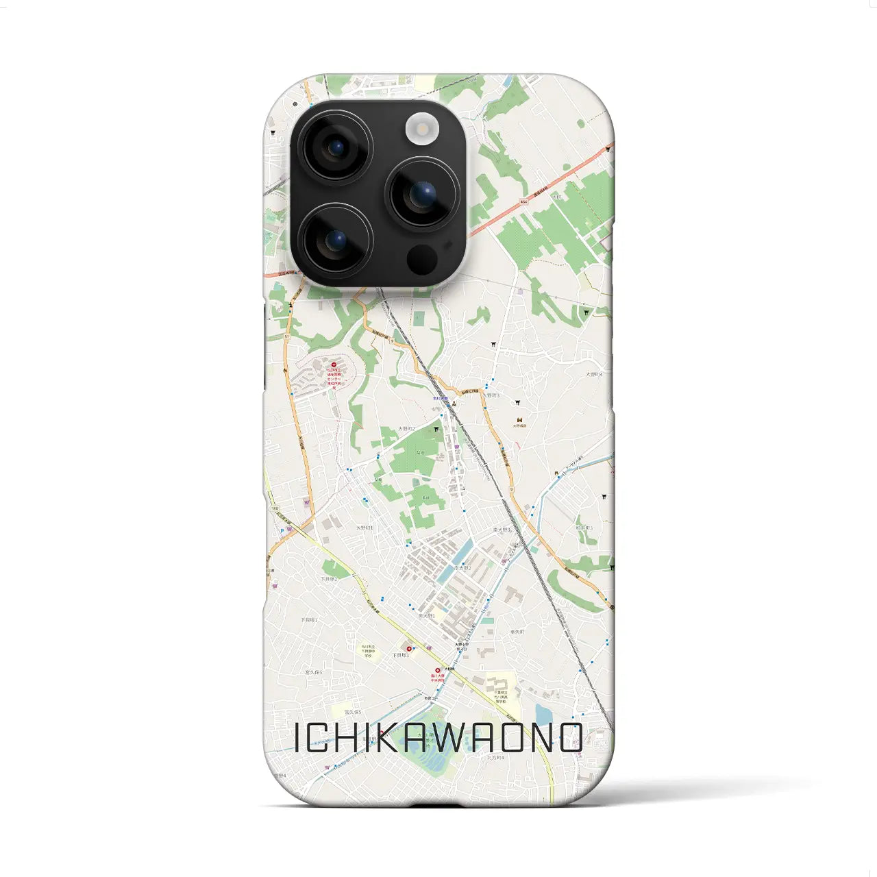 【市川大野(千葉県)】地図柄iPhoneケース(バックカバータイプ)