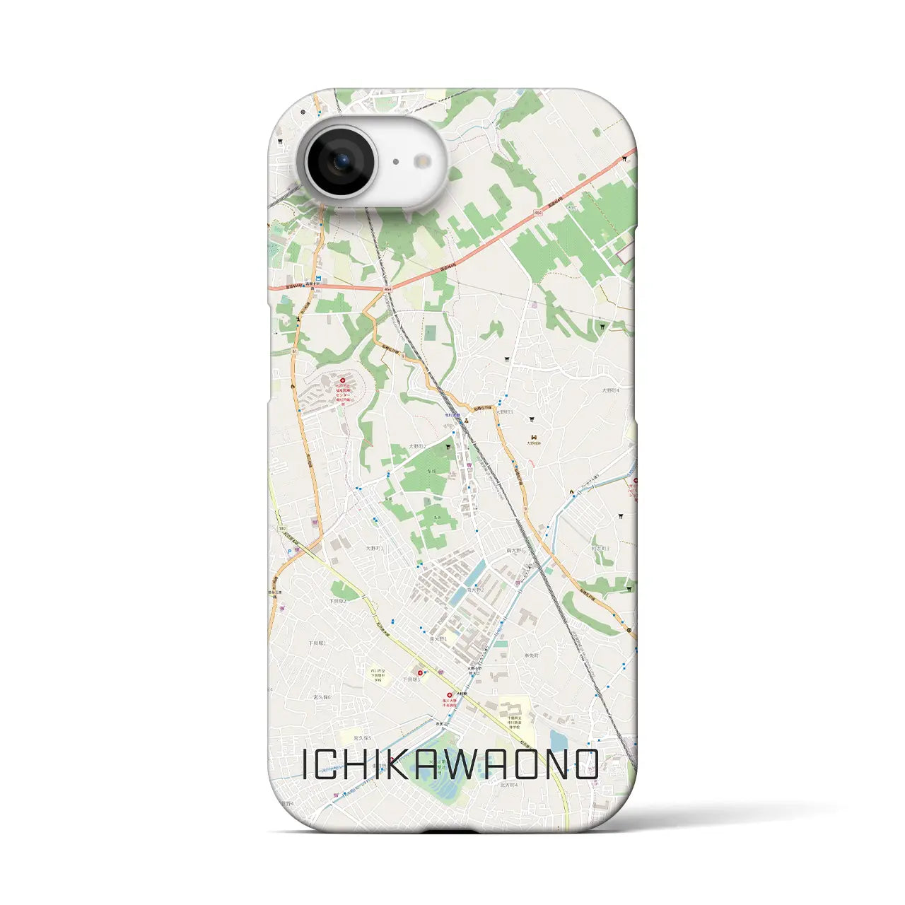 【市川大野(千葉県)】地図柄iPhoneケース(バックカバータイプ)