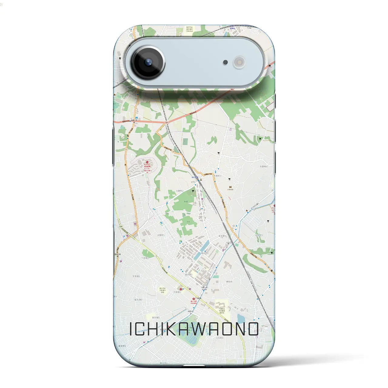 【市川大野(千葉県)】地図柄iPhoneケース(バックカバータイプ)
