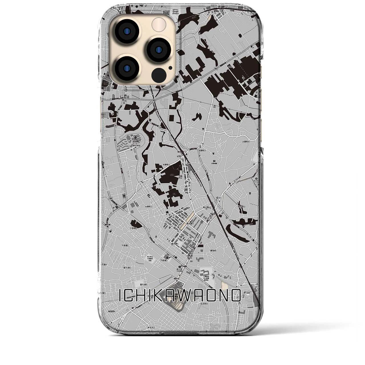 【市川大野(千葉県)】地図柄iPhoneケース(クリアタイプ)