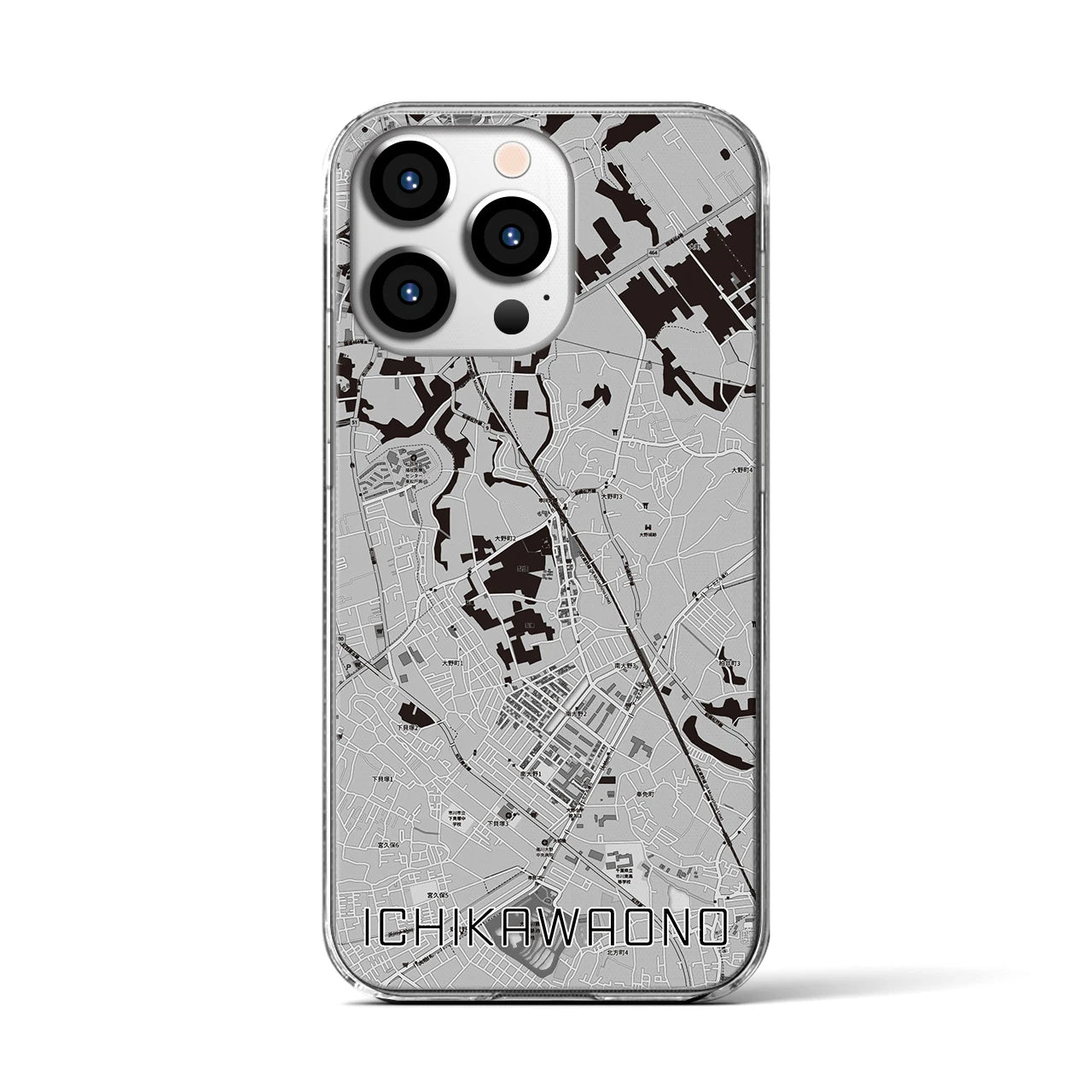 【市川大野(千葉県)】地図柄iPhoneケース(クリアタイプ)