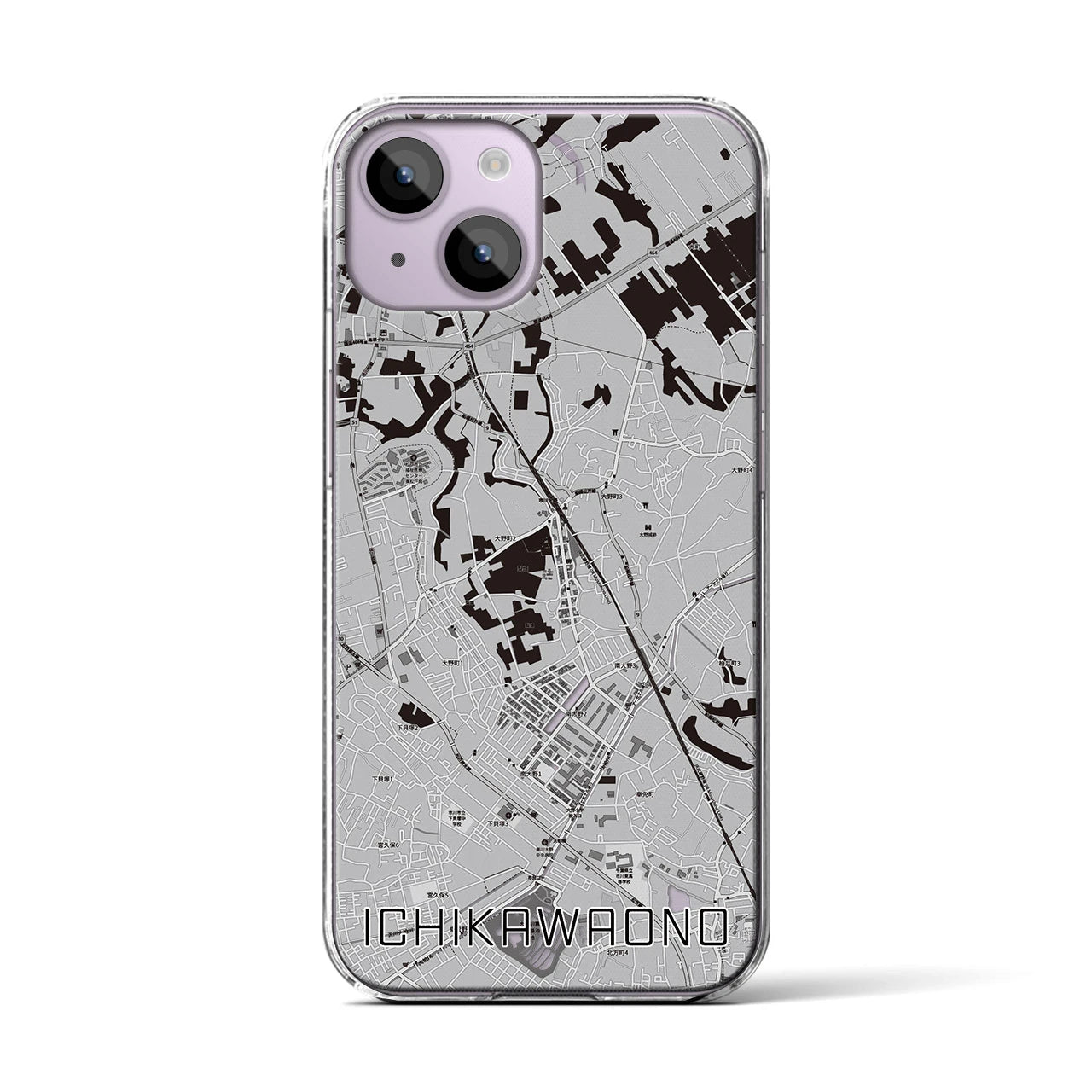 【市川大野(千葉県)】地図柄iPhoneケース(クリアタイプ)