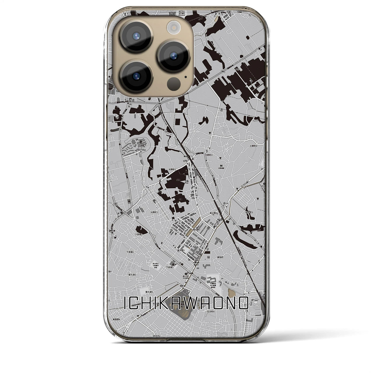 【市川大野(千葉県)】地図柄iPhoneケース(クリアタイプ)