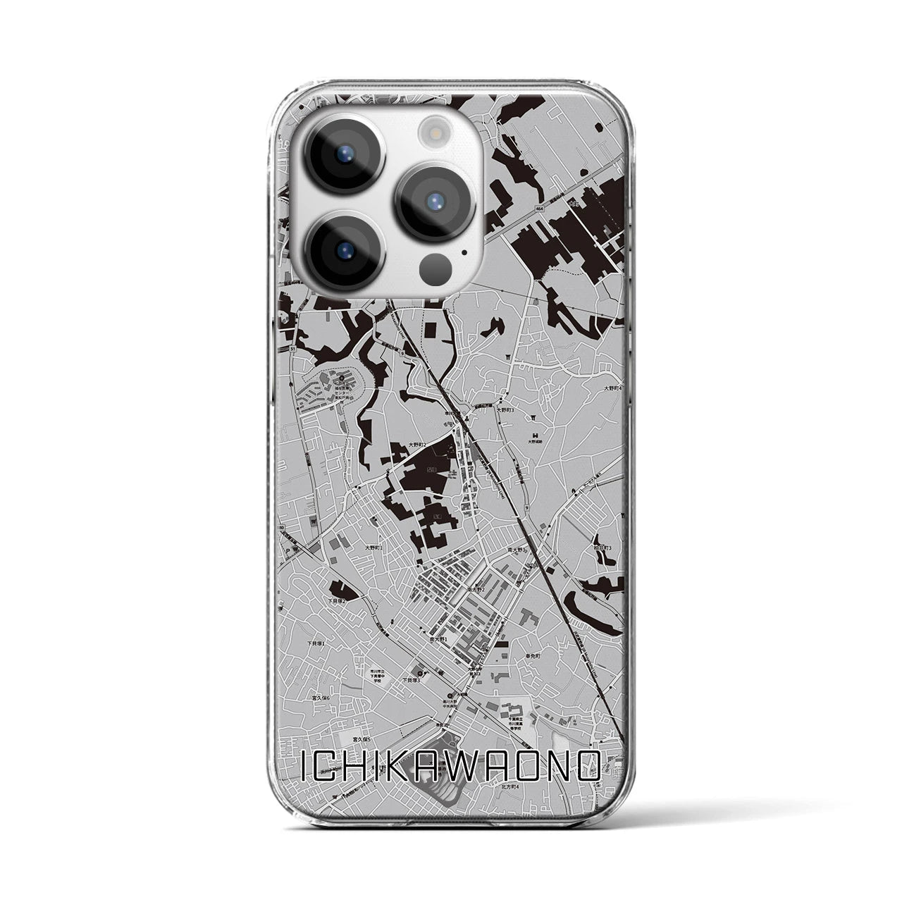 【市川大野(千葉県)】地図柄iPhoneケース(クリアタイプ)