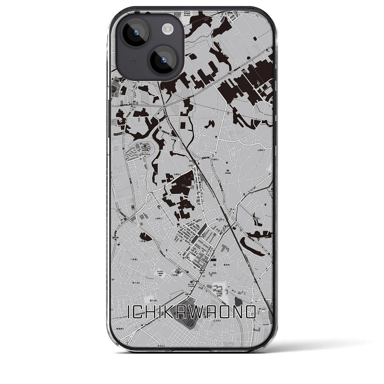 【市川大野(千葉県)】地図柄iPhoneケース(クリアタイプ)