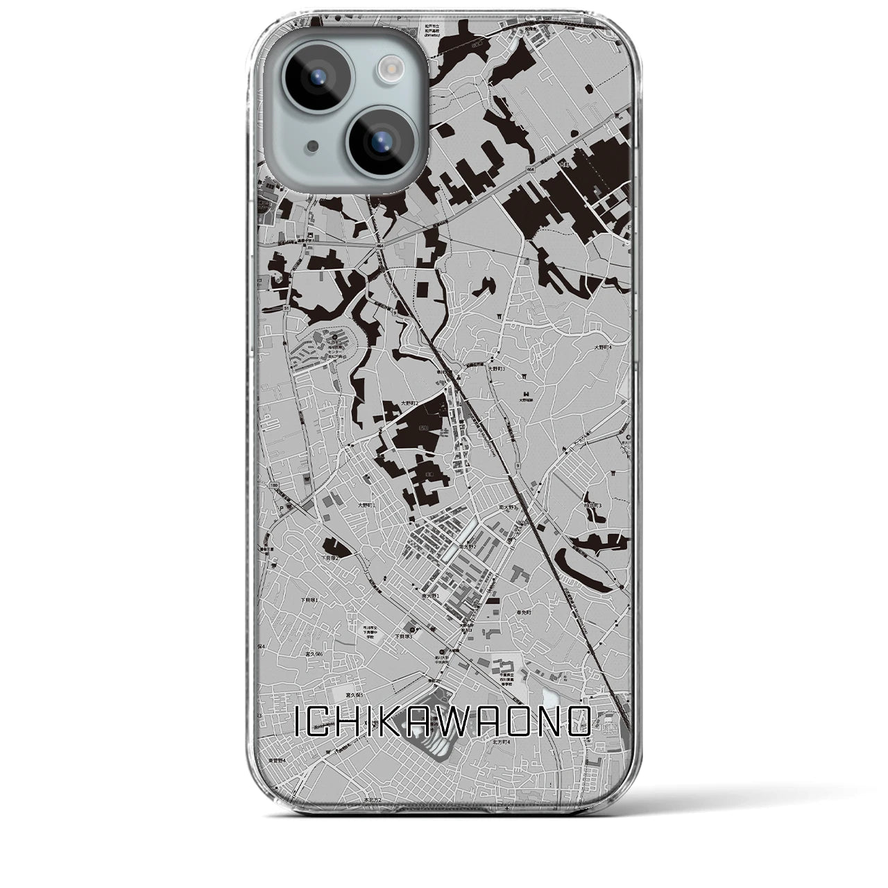 【市川大野(千葉県)】地図柄iPhoneケース(クリアタイプ)