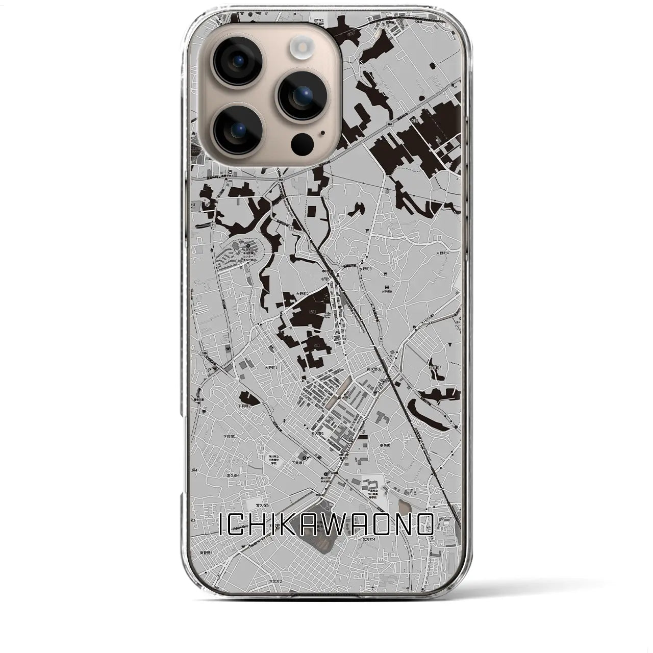 【市川大野(千葉県)】地図柄iPhoneケース(クリアタイプ)
