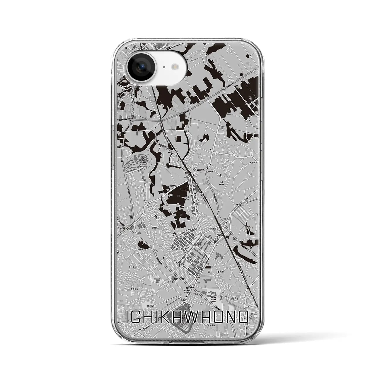 【市川大野(千葉県)】地図柄iPhoneケース(クリアタイプ)
