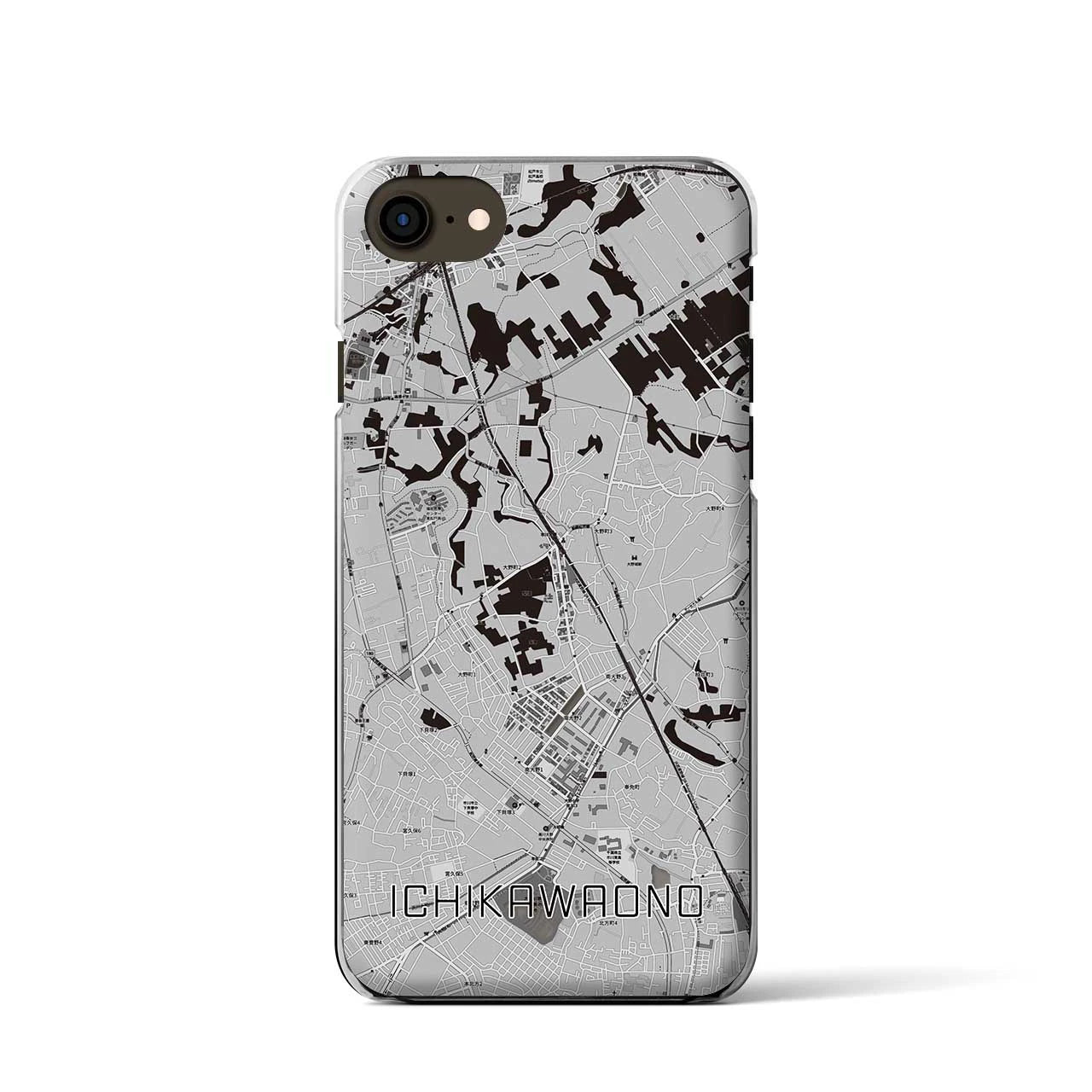 【市川大野(千葉県)】地図柄iPhoneケース(クリアタイプ)
