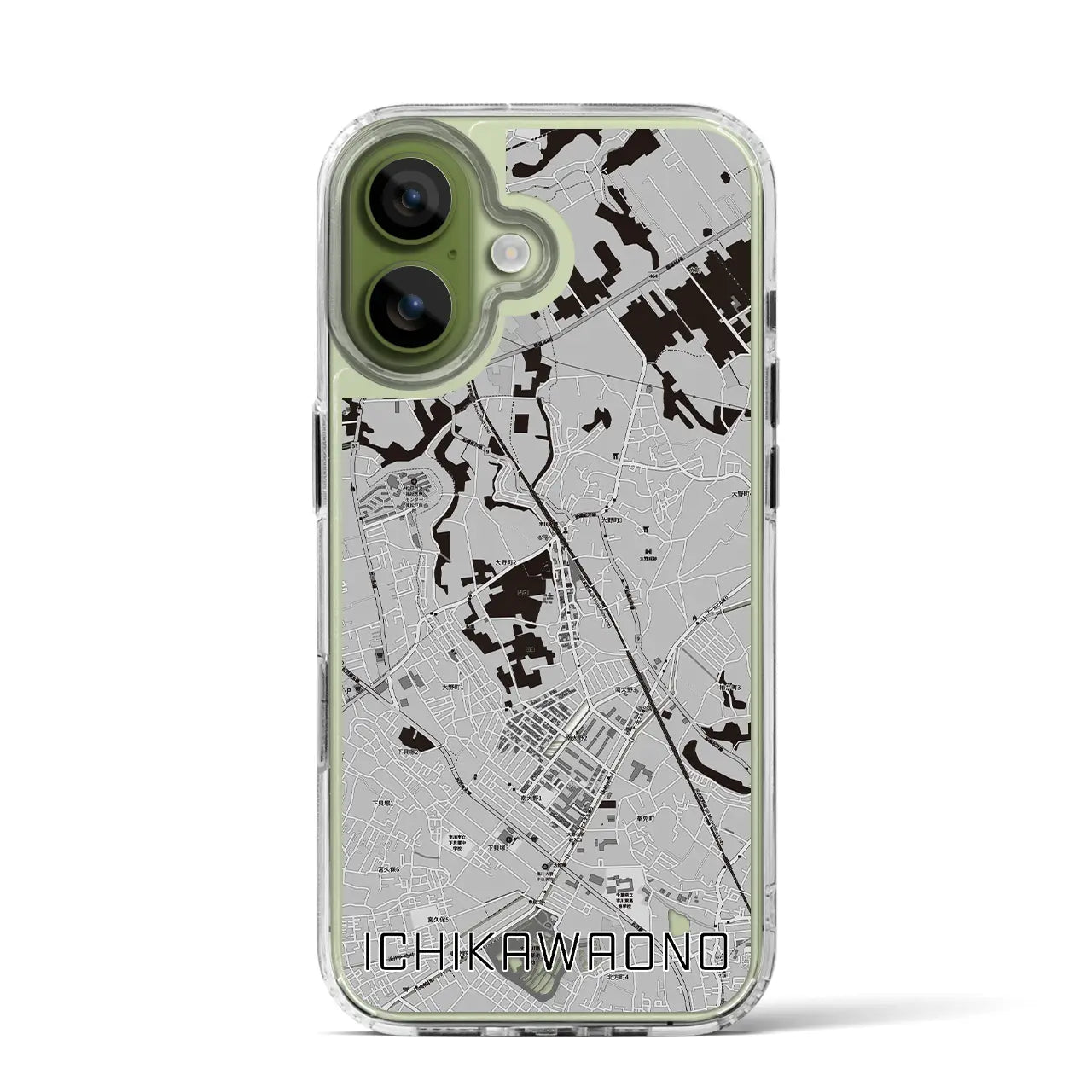 【市川大野(千葉県)】地図柄iPhoneケース(MagSafeタイプ)