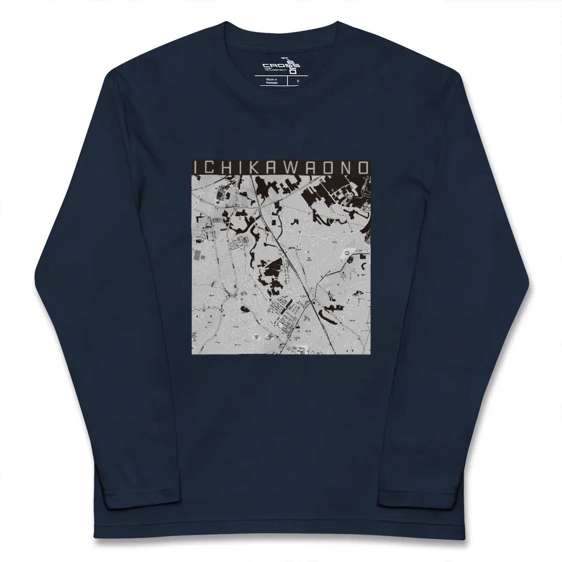 【市川大野(千葉県)】地図柄ロングスリーブTシャツ