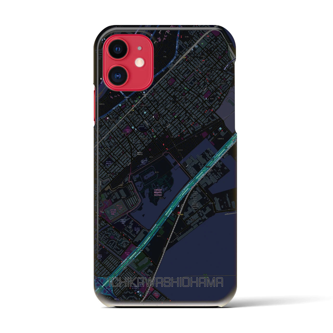 【市川塩浜(千葉県)】地図柄iPhoneケース(バックカバータイプ)