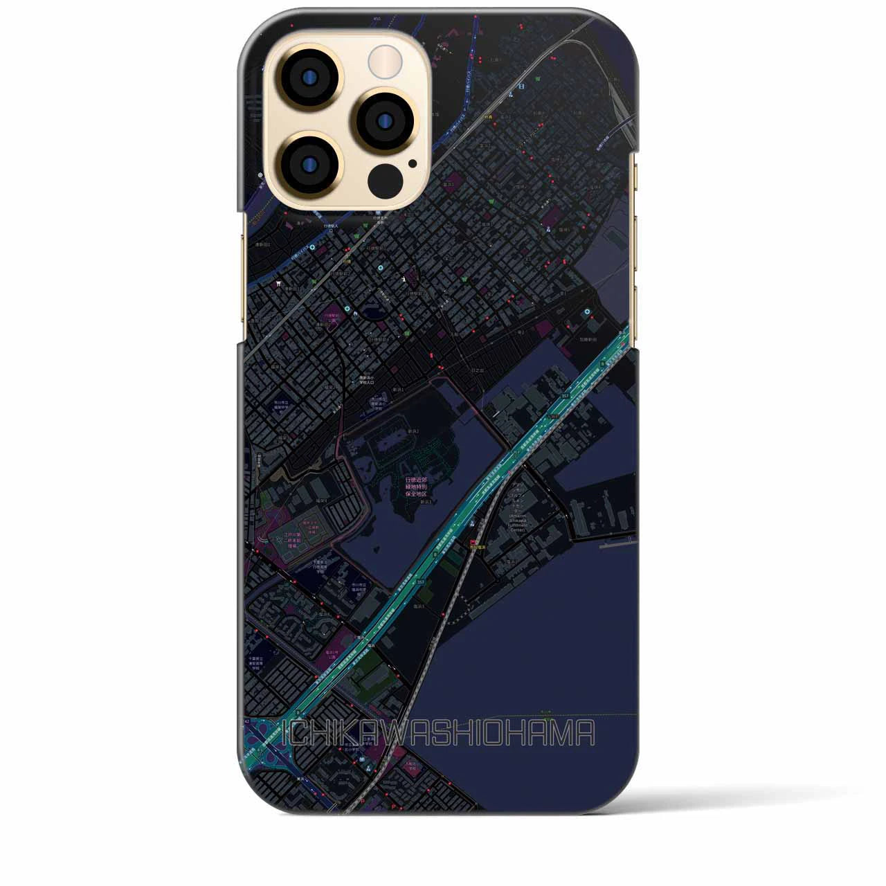 【市川塩浜(千葉県)】地図柄iPhoneケース(バックカバータイプ)