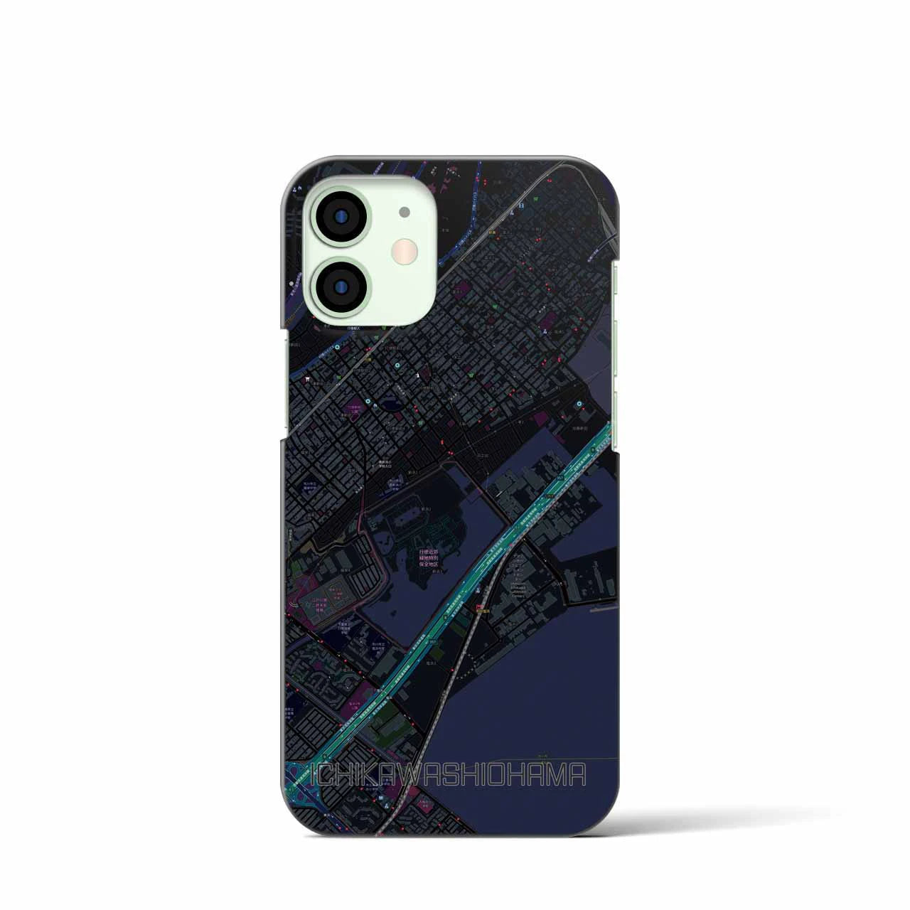 【市川塩浜(千葉県)】地図柄iPhoneケース(バックカバータイプ)