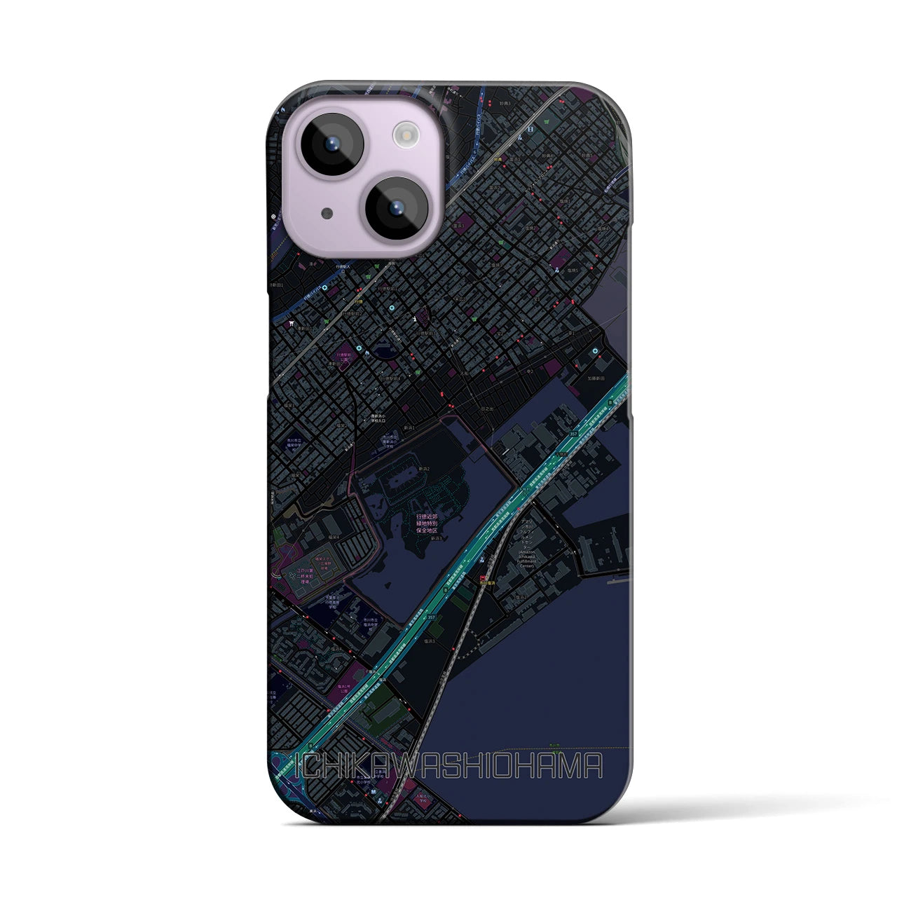 【市川塩浜(千葉県)】地図柄iPhoneケース(バックカバータイプ)