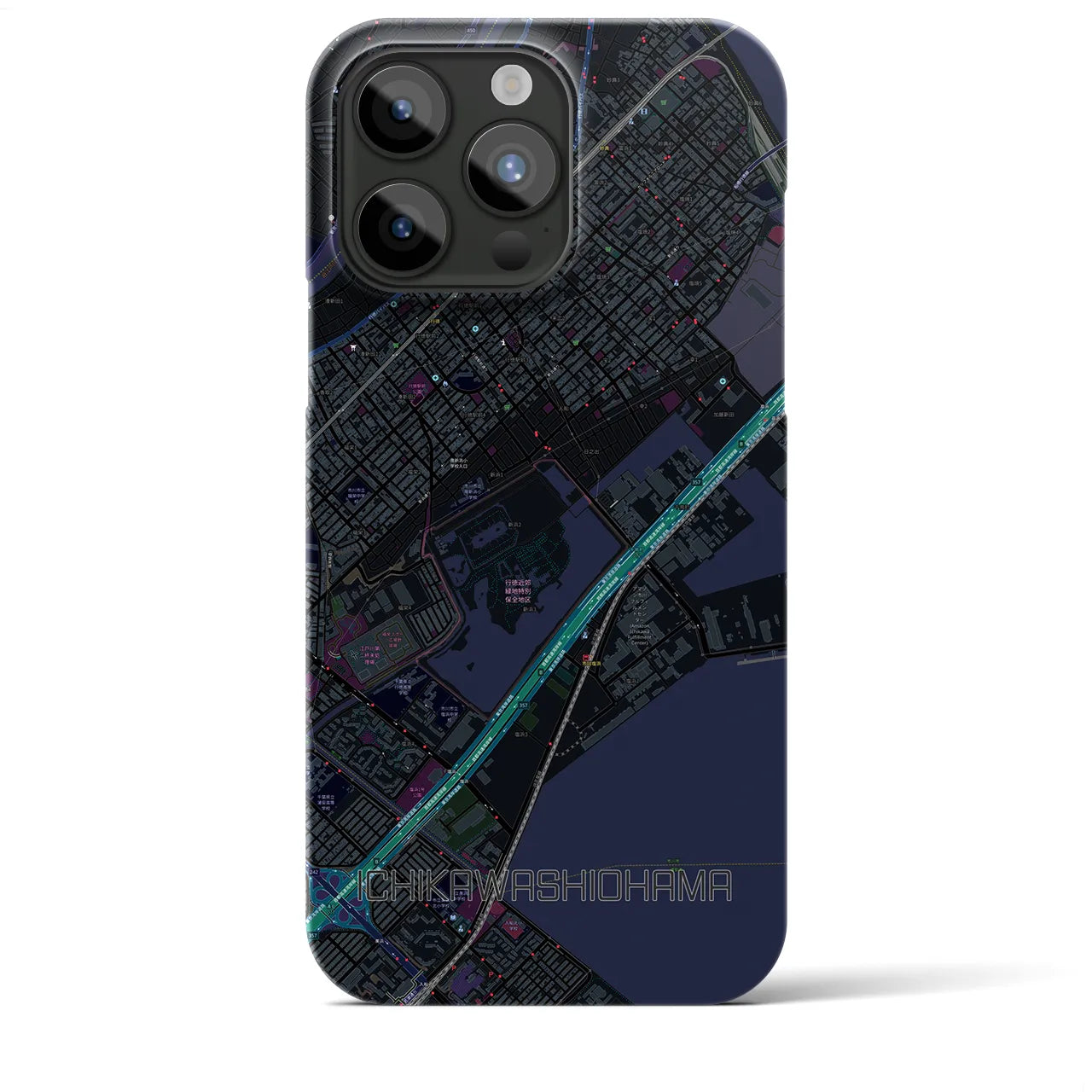 【市川塩浜(千葉県)】地図柄iPhoneケース(バックカバータイプ)