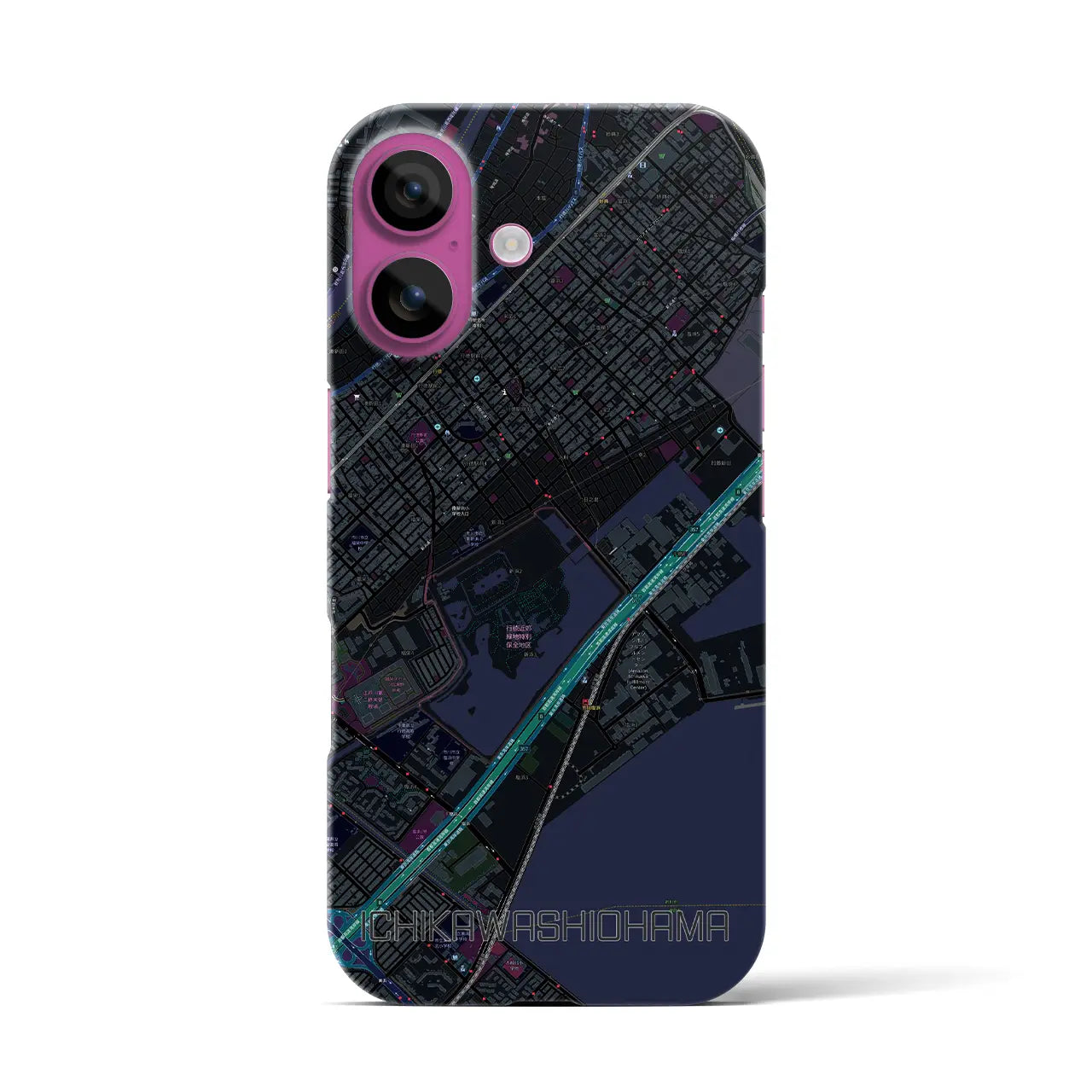 【市川塩浜(千葉県)】地図柄iPhoneケース(バックカバータイプ)