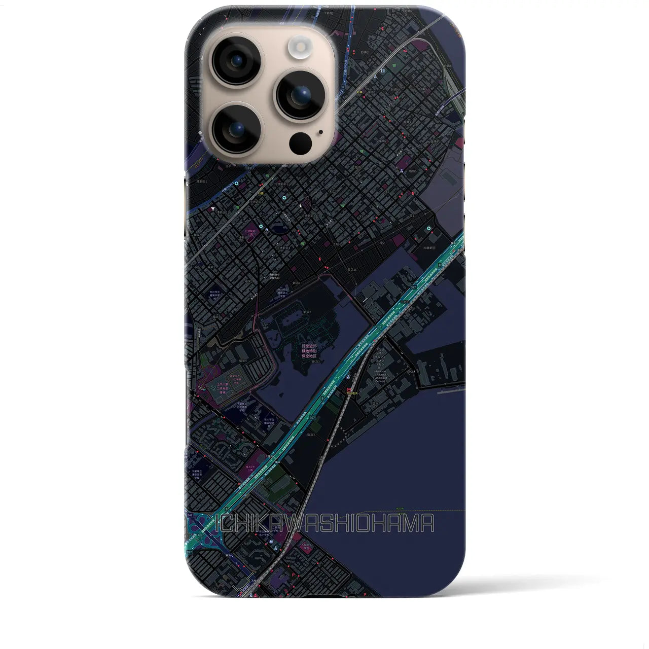 【市川塩浜(千葉県)】地図柄iPhoneケース(バックカバータイプ)