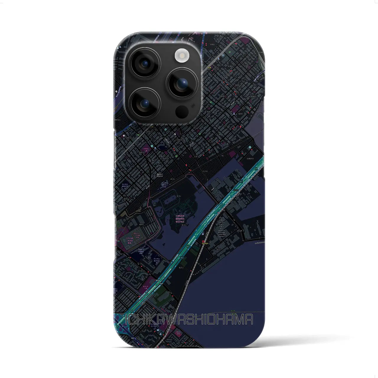 【市川塩浜(千葉県)】地図柄iPhoneケース(バックカバータイプ)