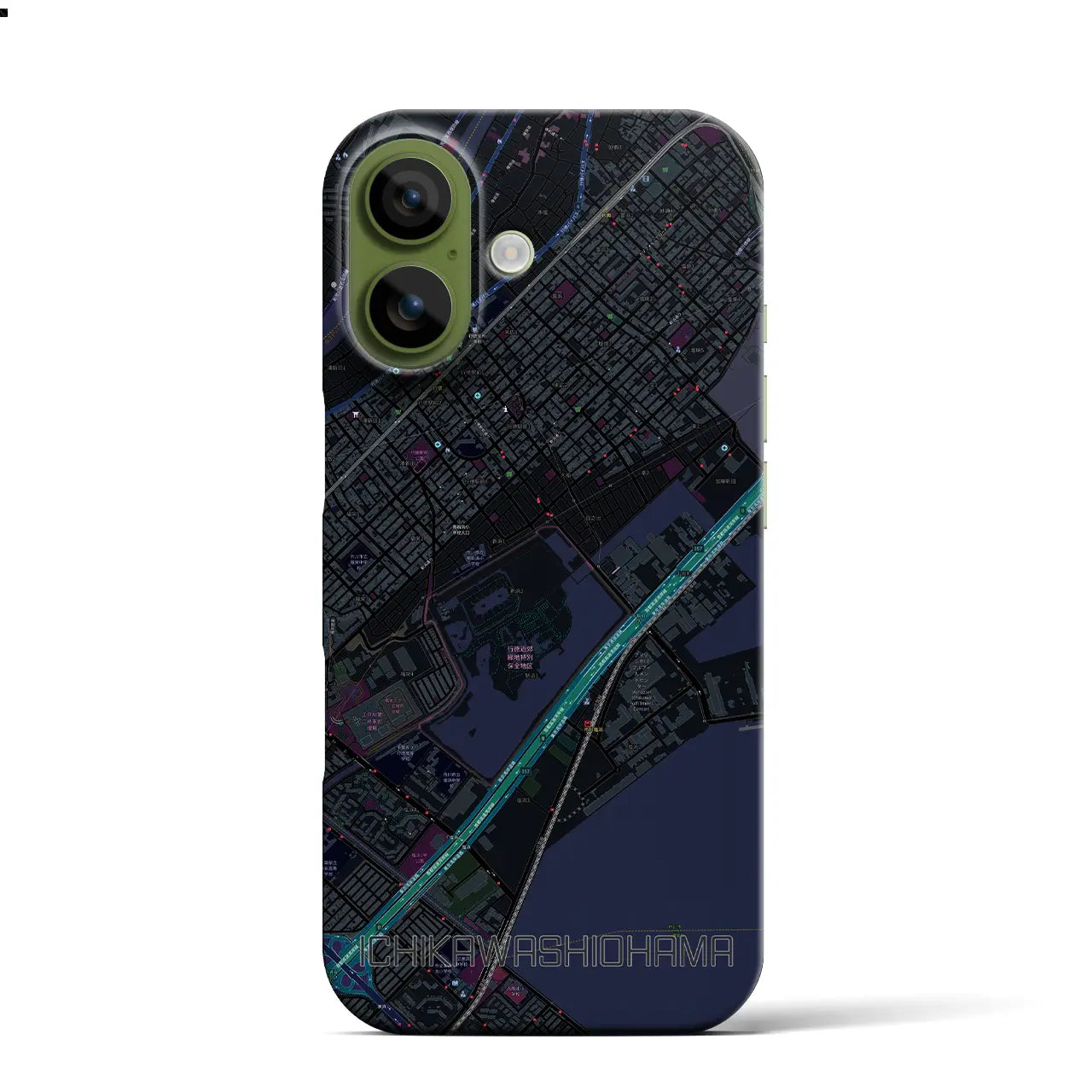 【市川塩浜(千葉県)】地図柄iPhoneケース(バックカバータイプ)