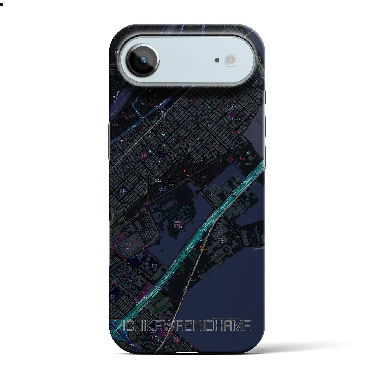 【市川塩浜(千葉県)】地図柄iPhoneケース(バックカバータイプ)